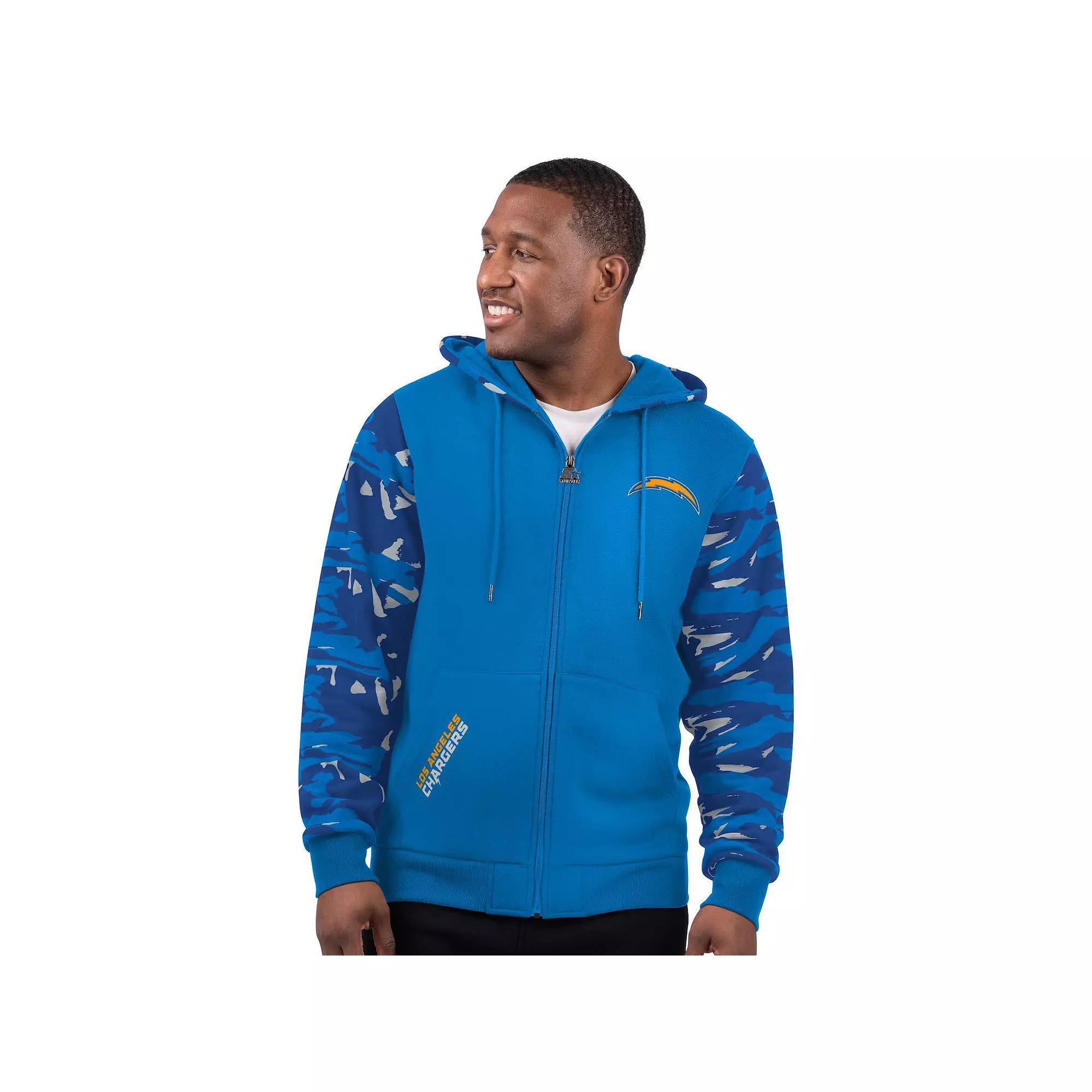 Men's Starter Powder Blue Los Angeles Chargers Thursday Night Gridiron Full-Zip Hoodie,  Product Image