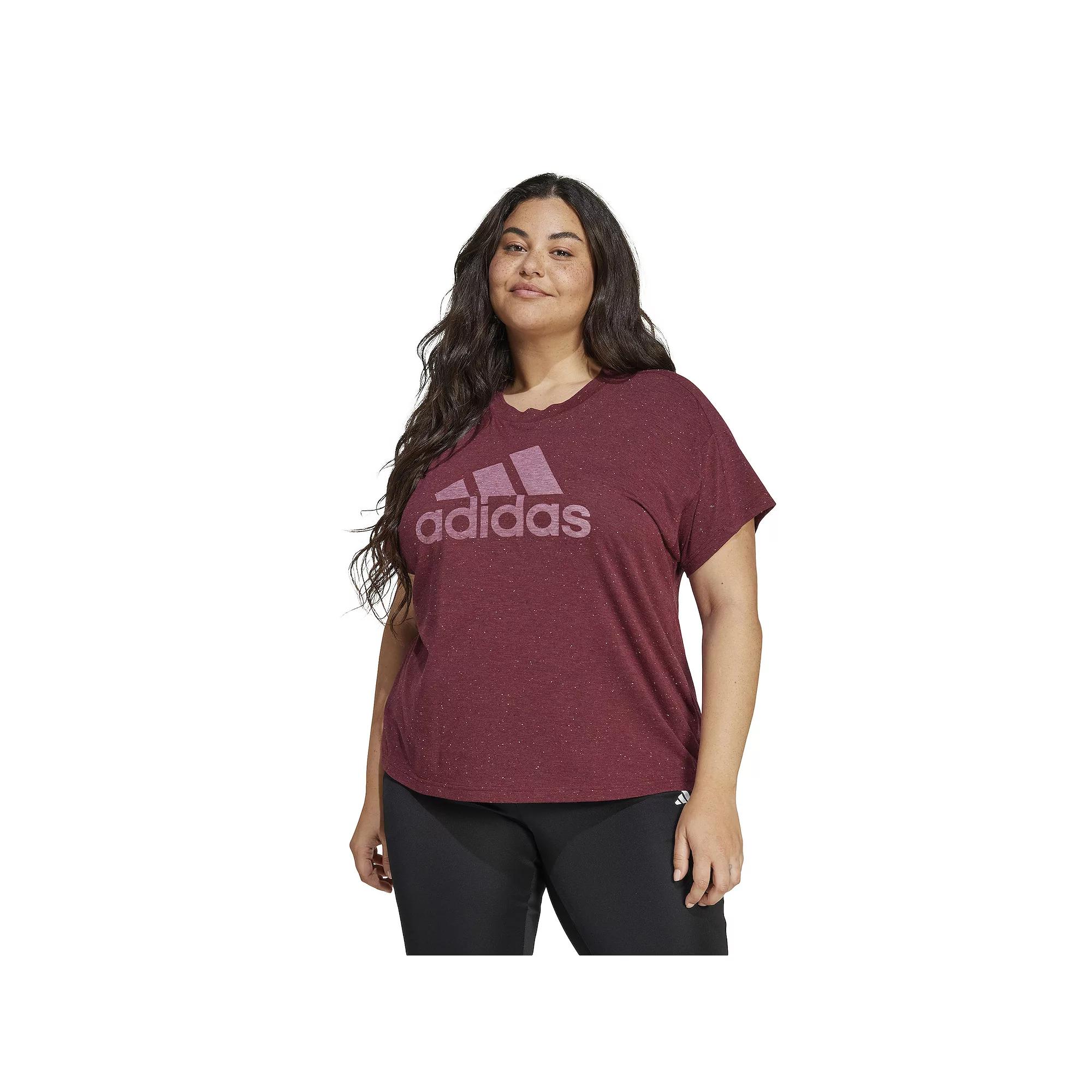 Plus Size adidas Future Icons Winners 3.0 Tee, Women's, Size: 3XL, Shadow Red Product Image