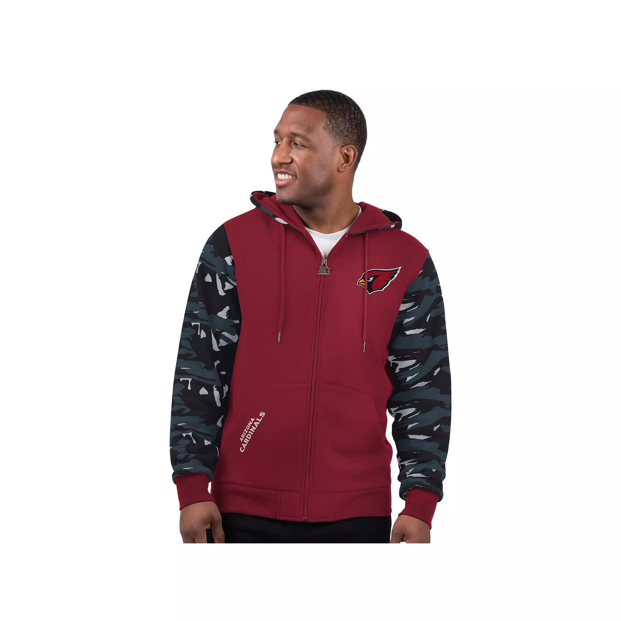 Men's Starter Cardinal Arizona Cardinals Thursday Night Gridiron Full-Zip Hoodie,  Product Image