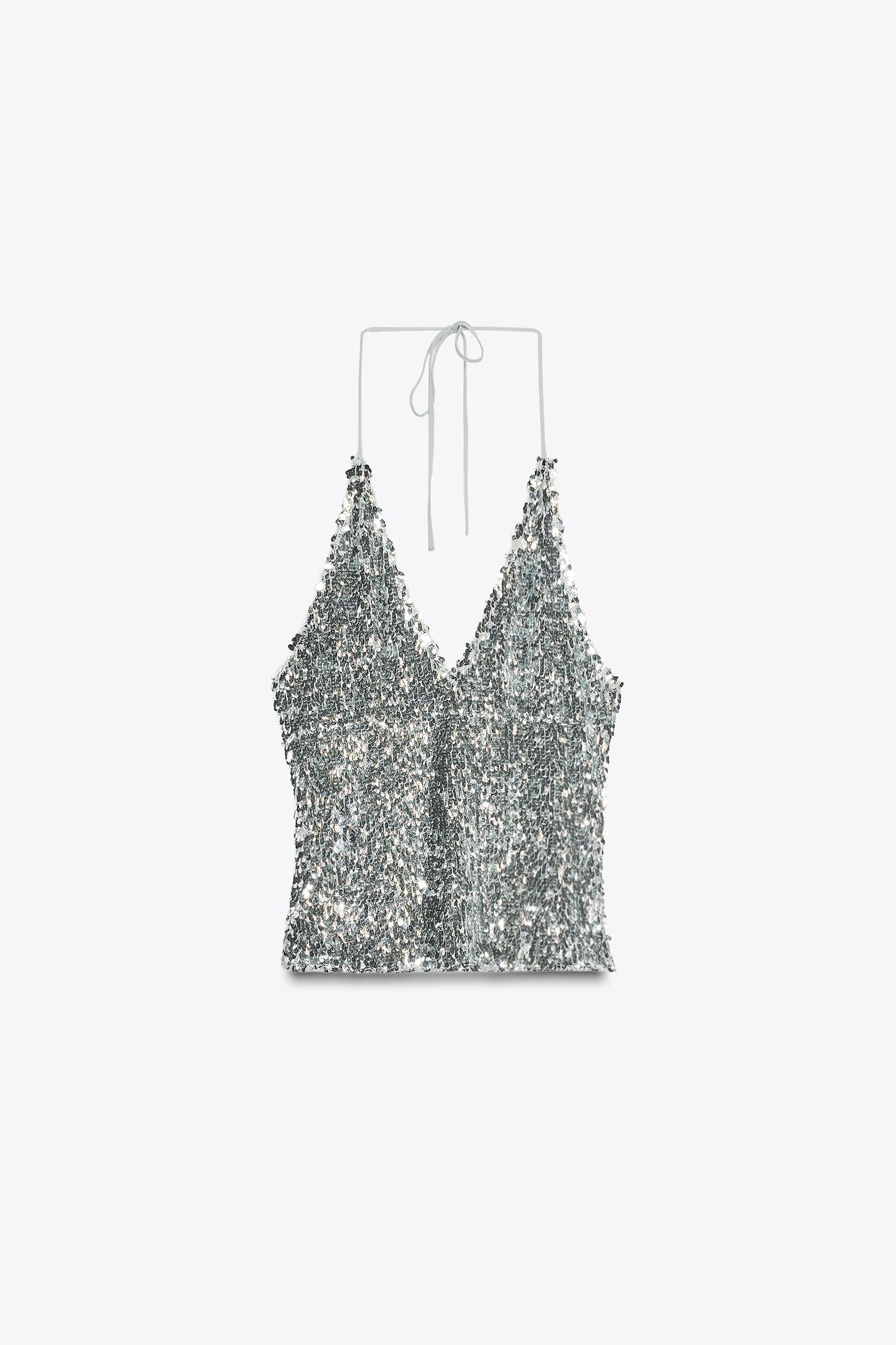 SEQUIN HALTER TOP Product Image