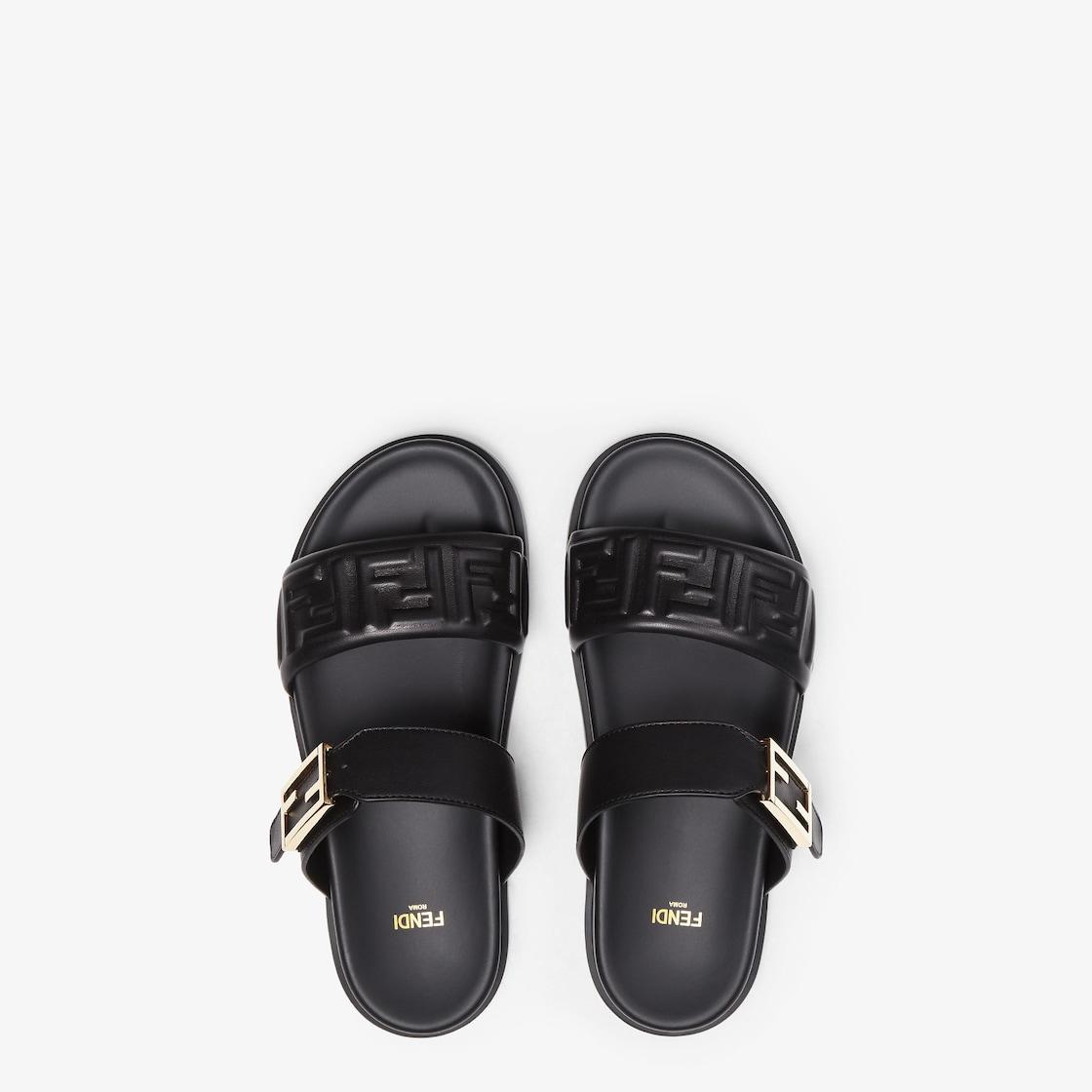 Fendi FeelBlack nappa leather slides Product Image