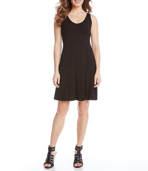 Karen Kane Brigitte Jersey Knit Sleeveless V-Neck A-Line Dress Product Image