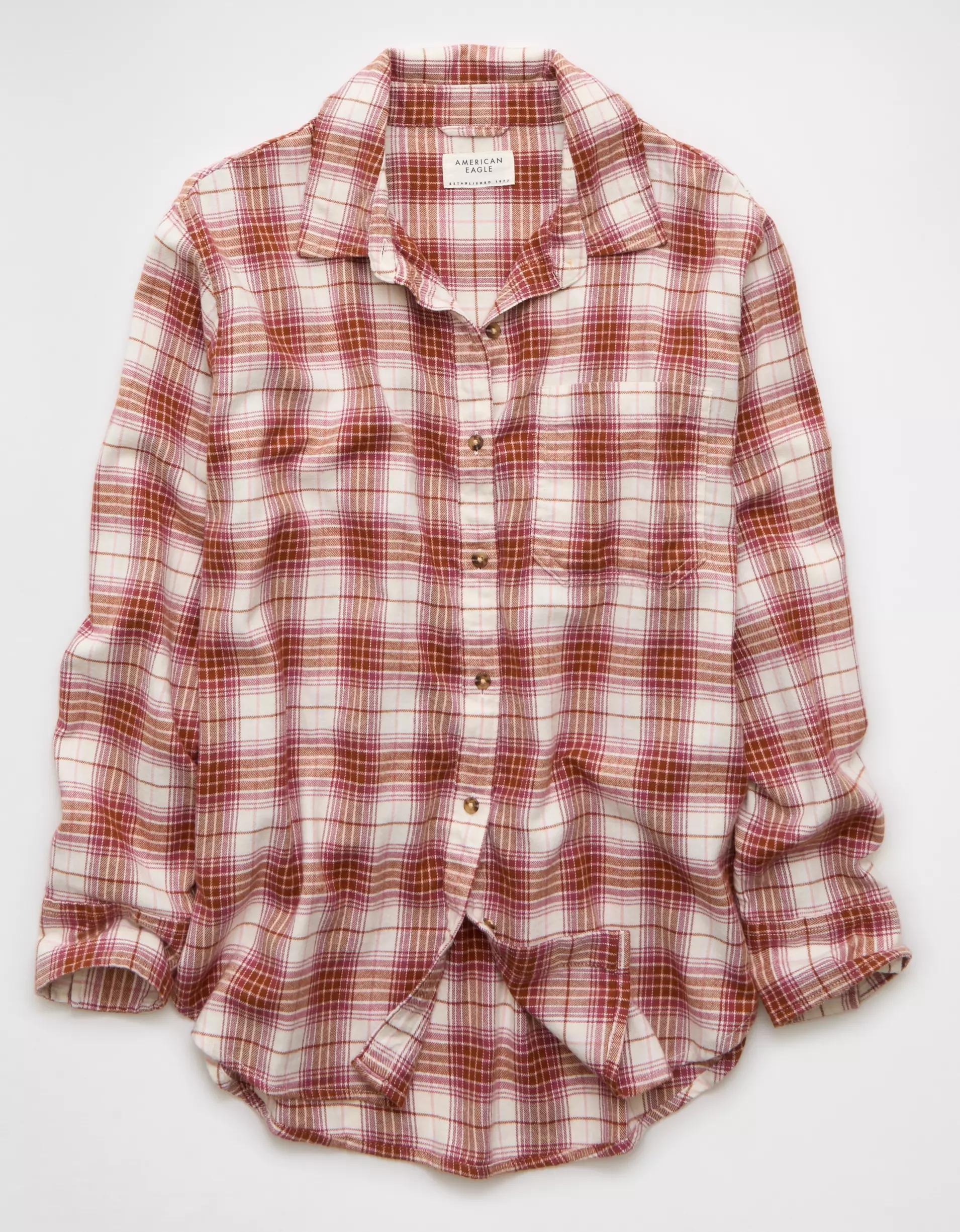 AE Oversized Flannel Shirt Product Image