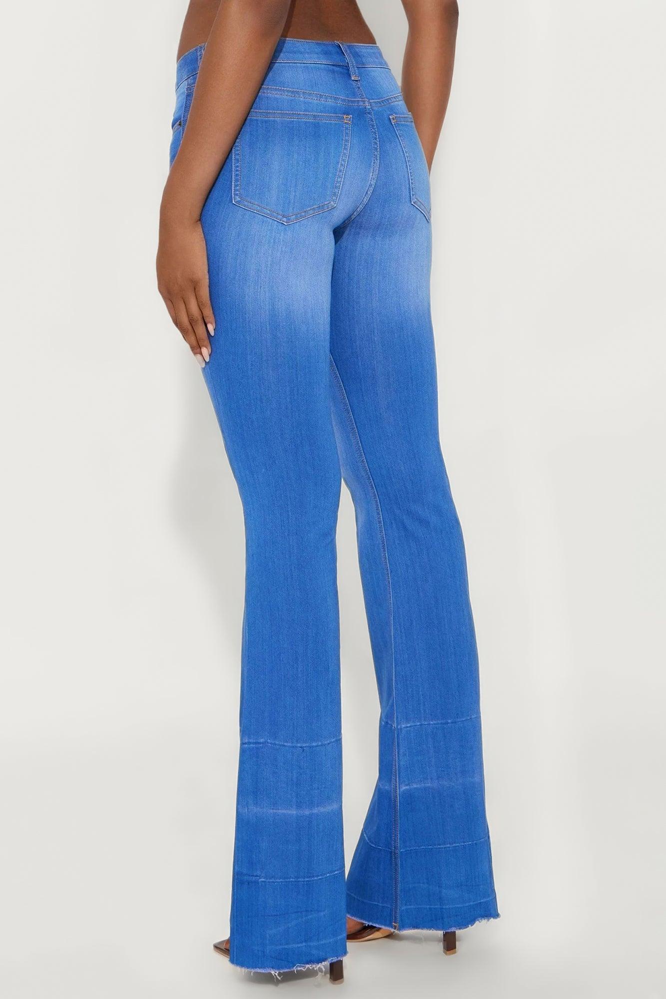 Tall Janis Super Soft Low Rise Flare Jeans - Blue Wash Female Product Image