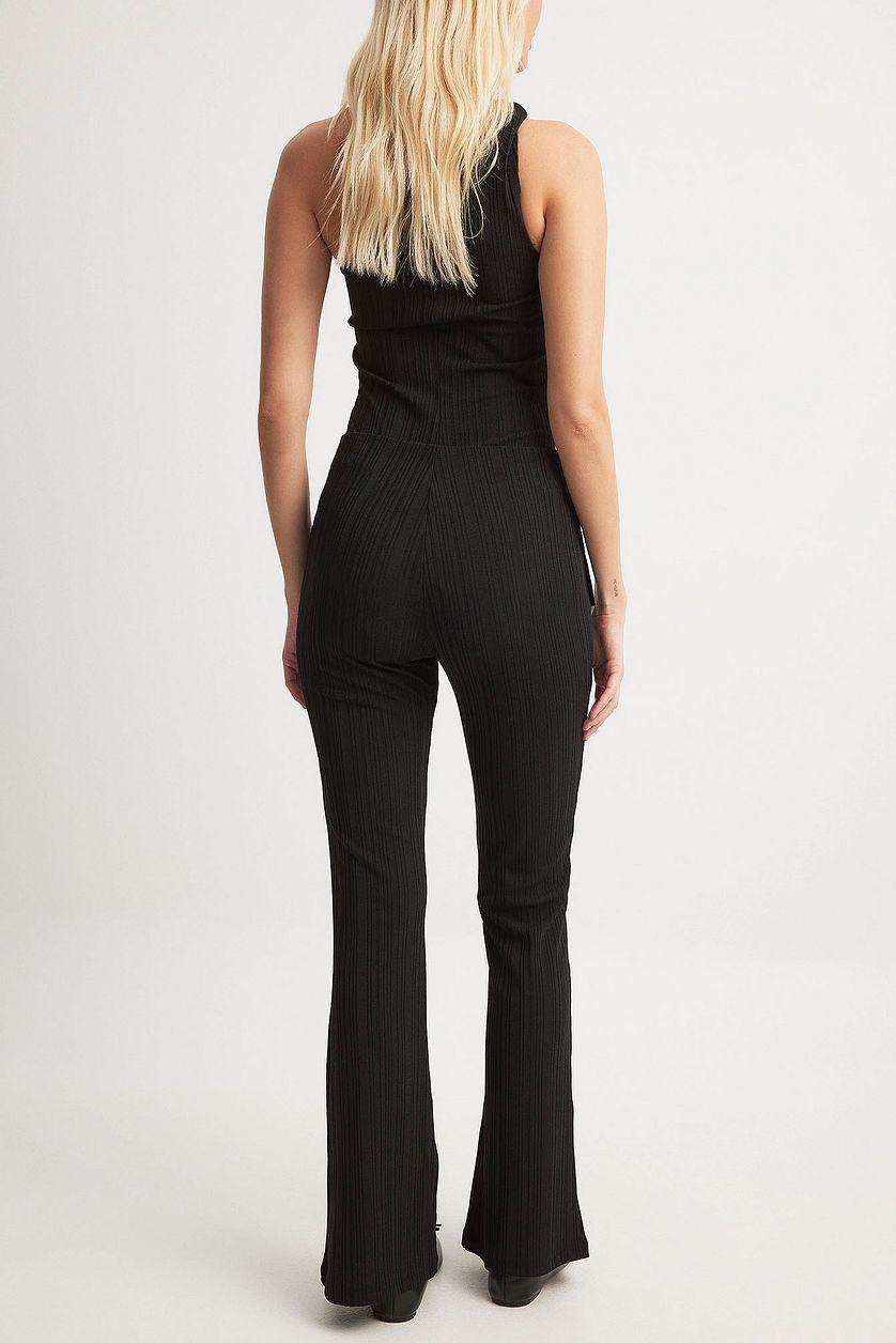 Ribbed Mid Waist Trousers Product Image