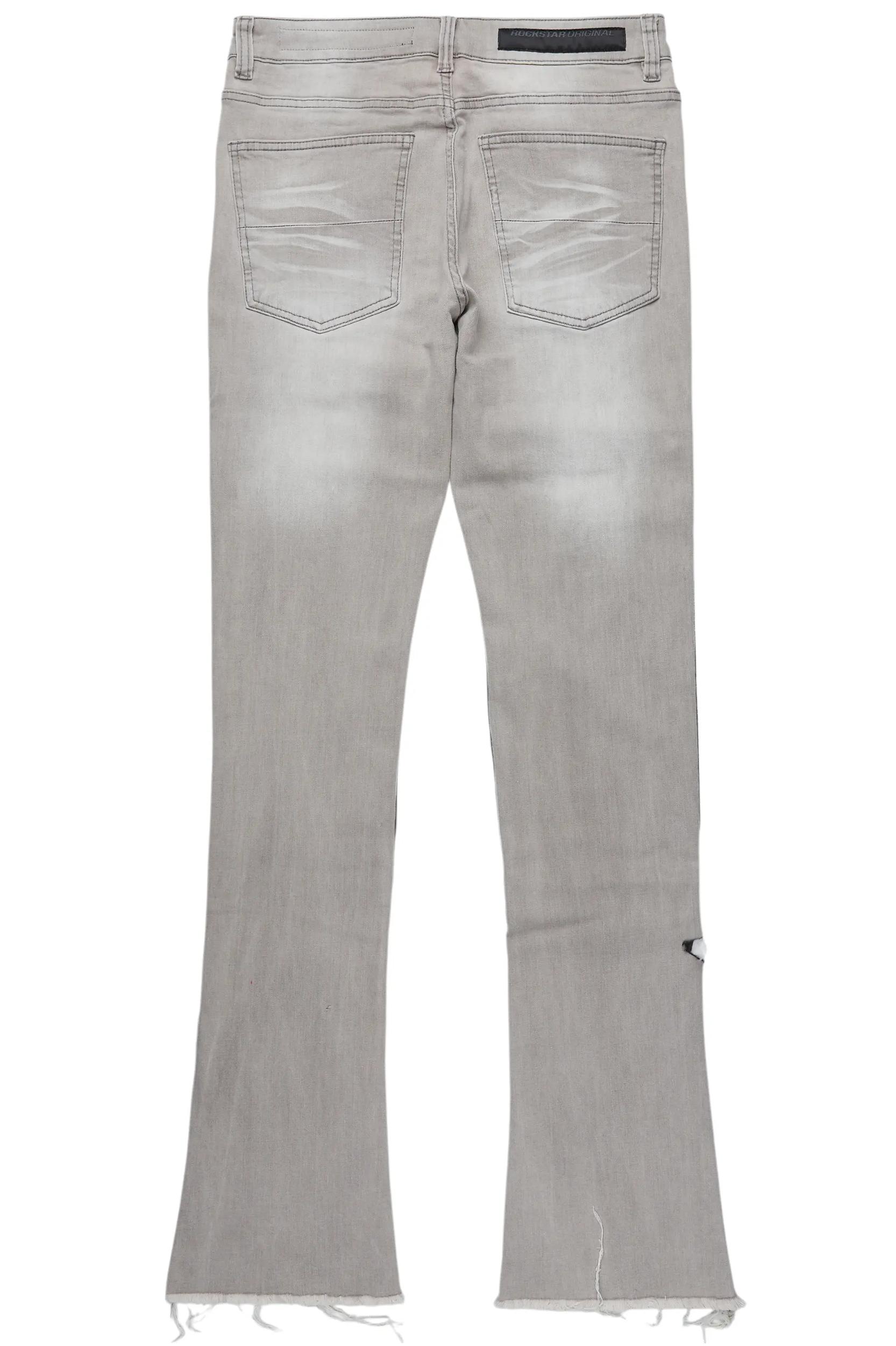 Vadim Grey Patchwork Stacked Flare Jean Male Product Image