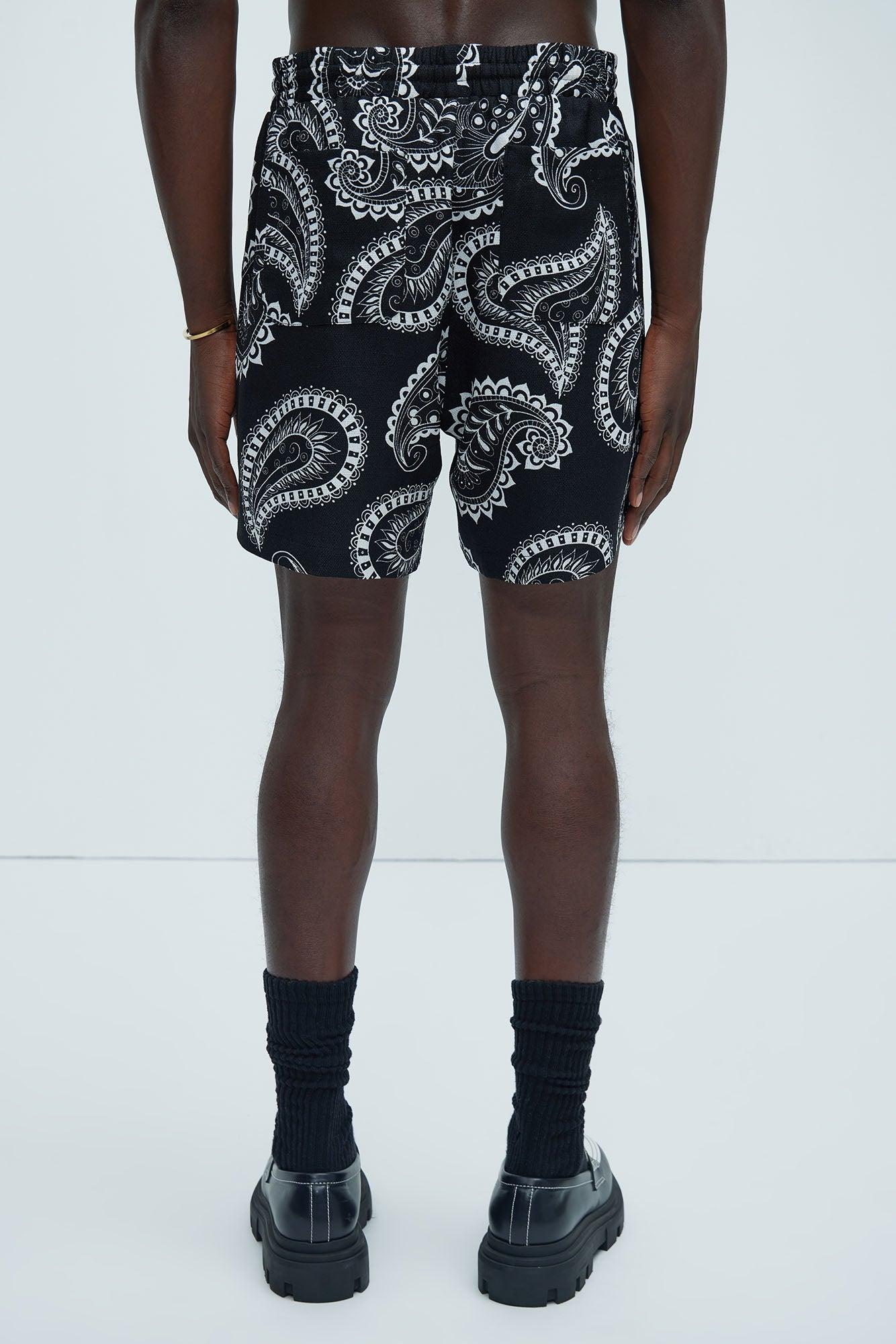 Laredo Paisley Warm Up Shorts - Black/White Product Image