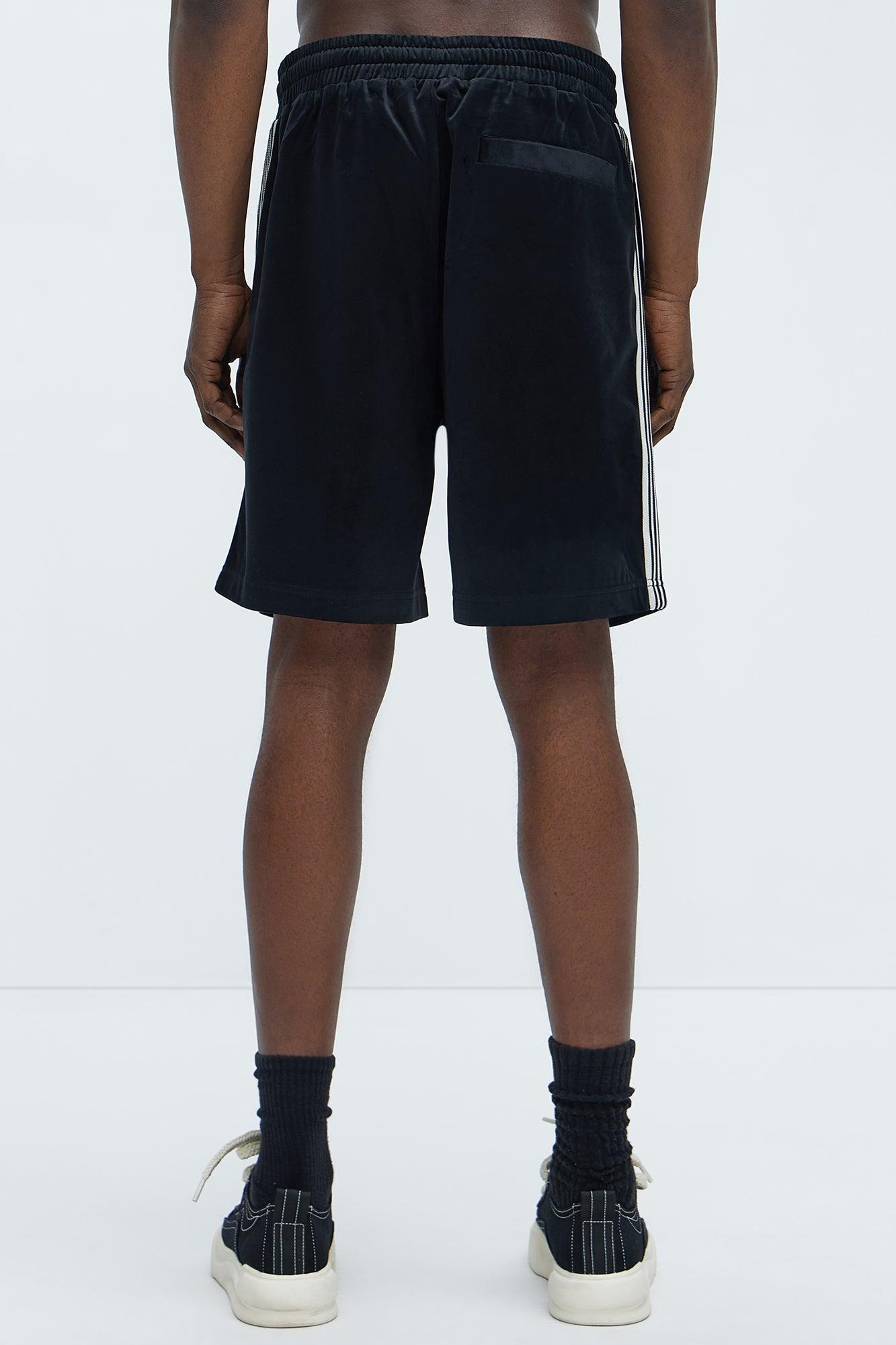 Like You Do Velour Relaxed Shorts - Black Product Image
