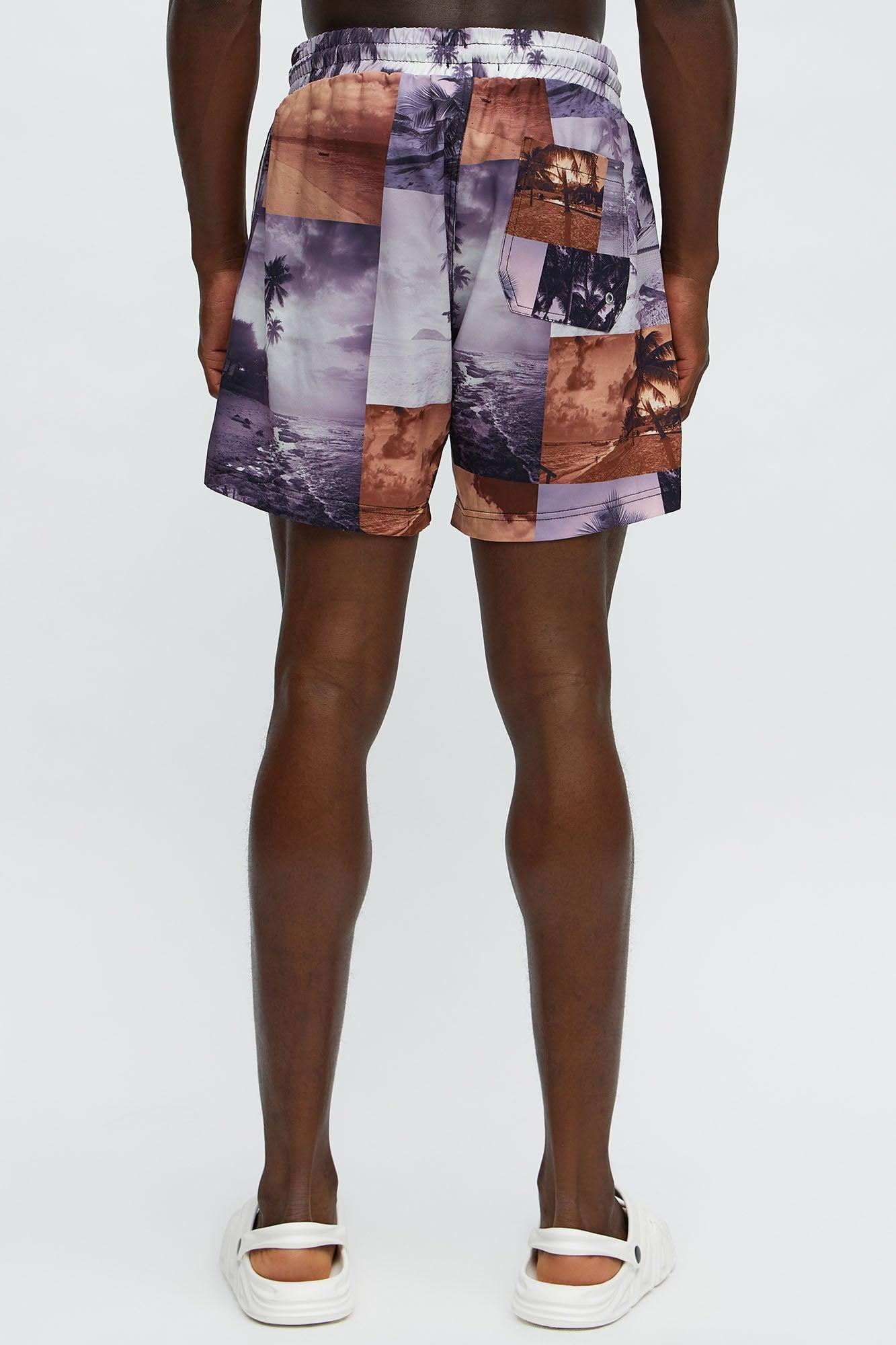 Tropical Focus Swim Mid Trunk - Brown/combo Product Image