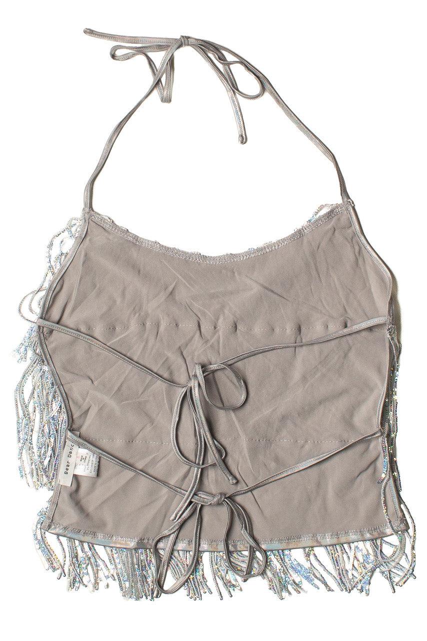 Holographic Sequin Fringe Halter Top Product Image