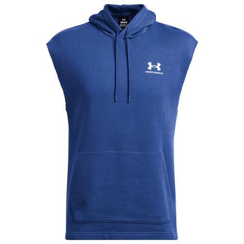 Under Armour Mens Under Armour Icon Fleece Sleeveless Hoodie - Mens Black/White Product Image