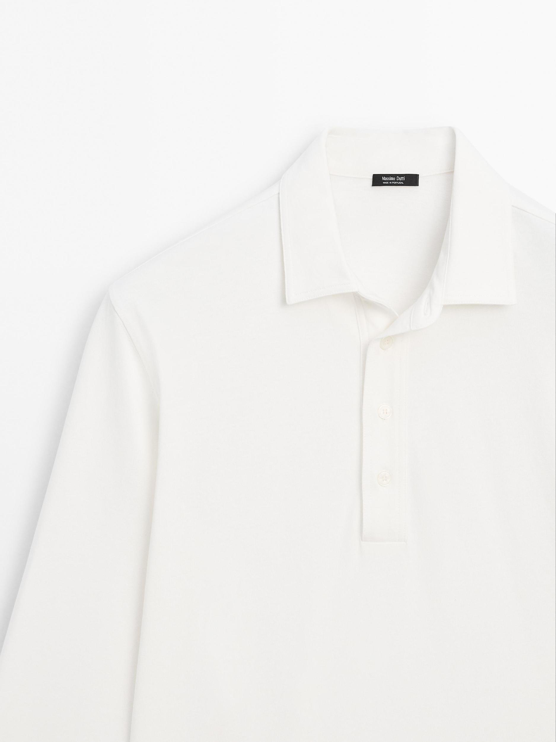 100% cotton long sleeve polo shirt Product Image