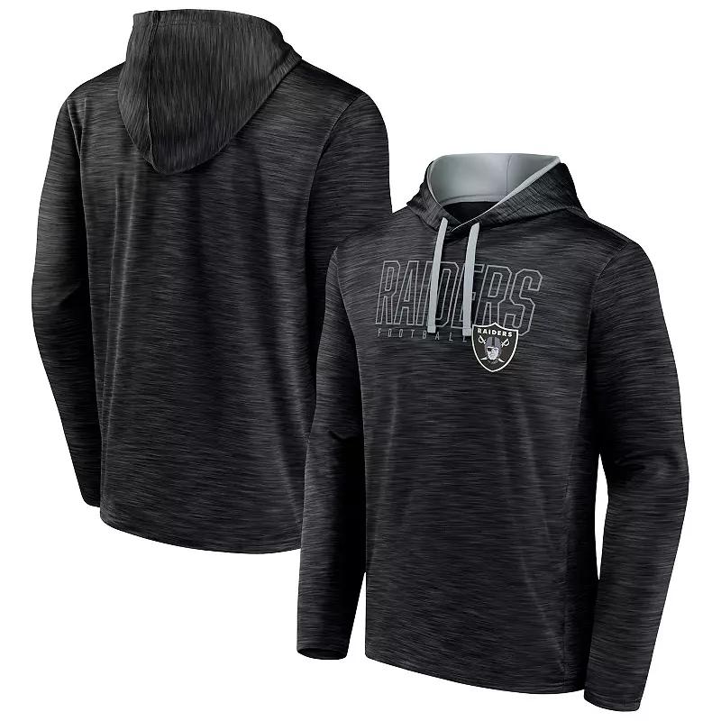 Men's Fanatics Branded Heather Black Las Vegas Raiders Hook and Ladder Pullover Hoodie,  Product Image