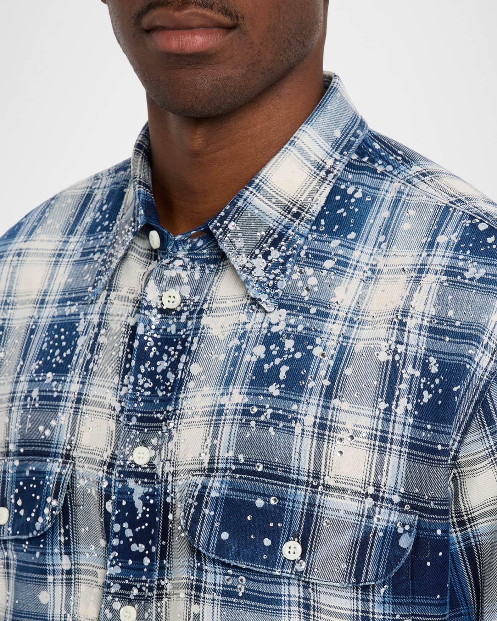 Men's Sparking Vintage Check Button-Down Shirt Product Image