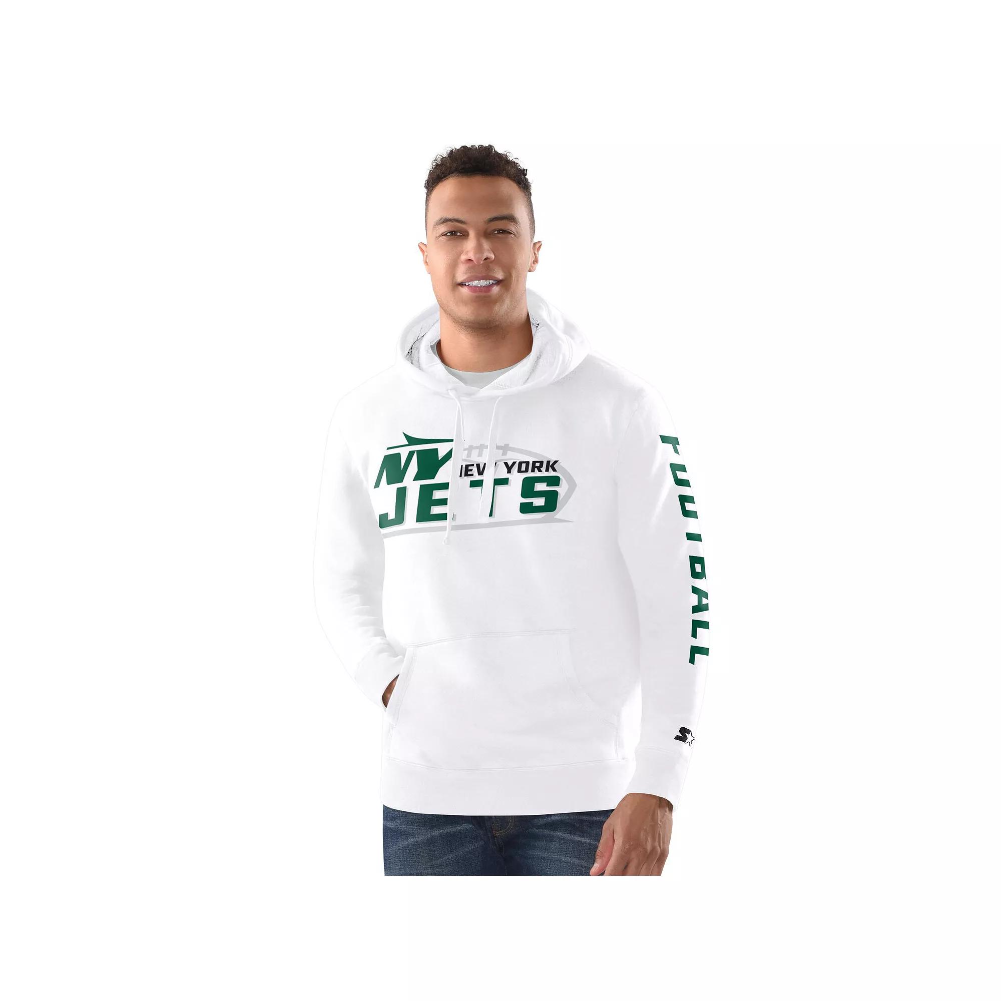 Men's Starter White New York Jets Vintage Pullover Hoodie,  Product Image
