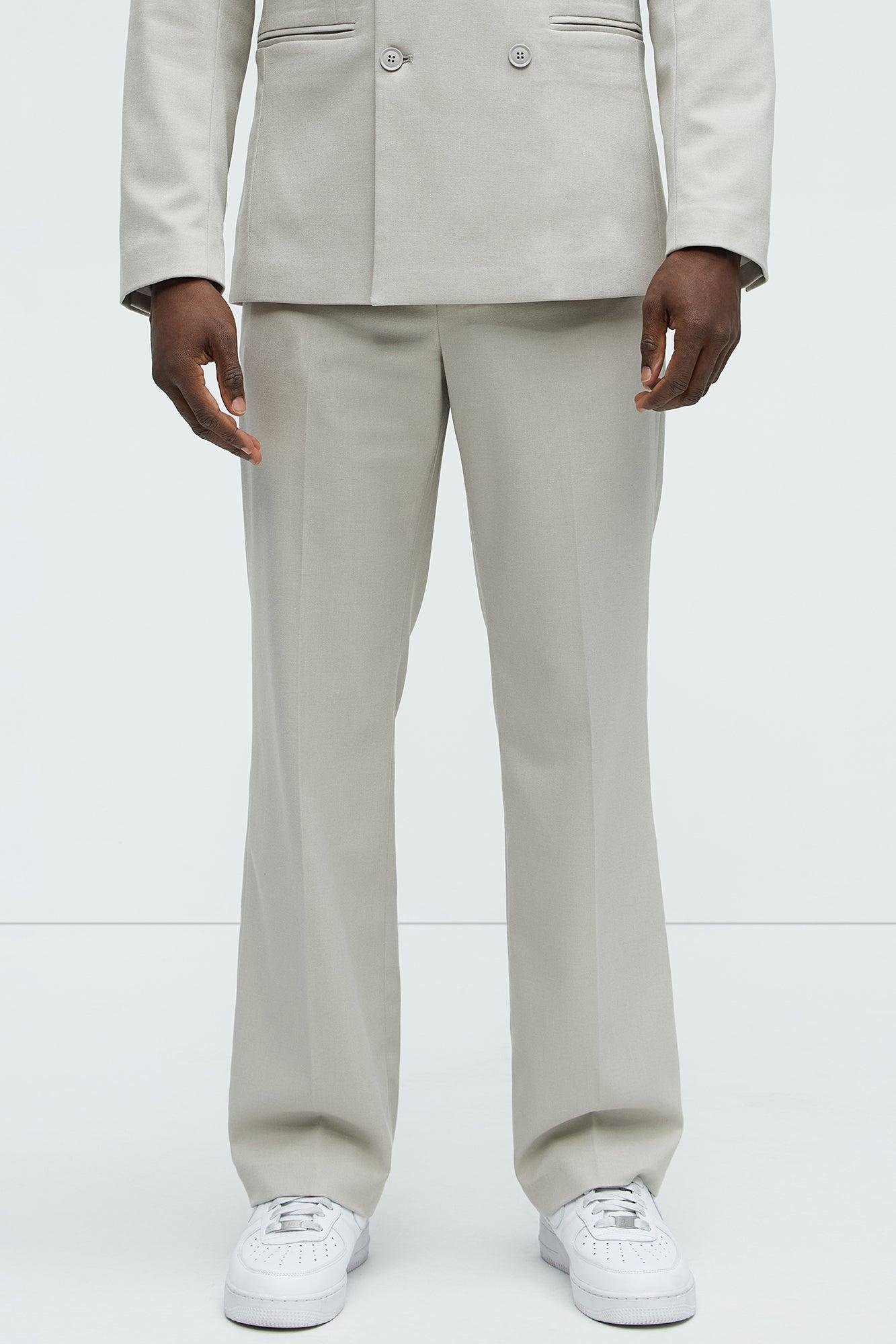 High Peak Straight Suit Trouser - Taupe Product Image