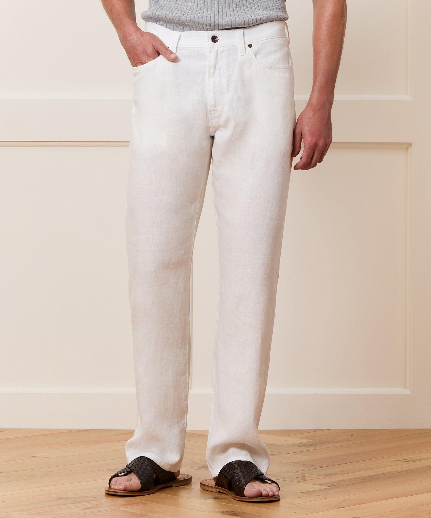 Straight Fit 5-Pocket Linen Pant Male Product Image