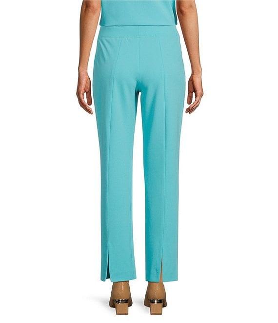 Ming Wang Deco Stretch Crepe Back Slit Hem Pull-On Pants Product Image