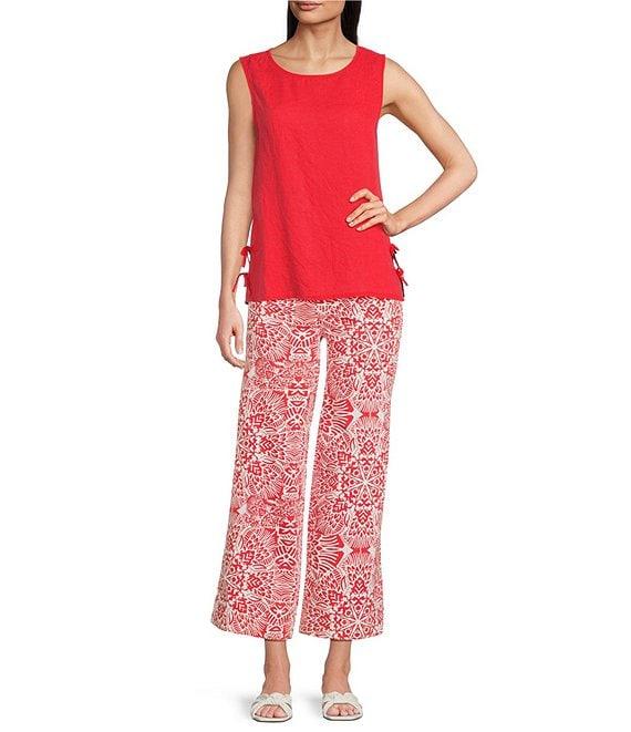 Charlie B. Linen Blend Round Neck Sleeveless Top Product Image