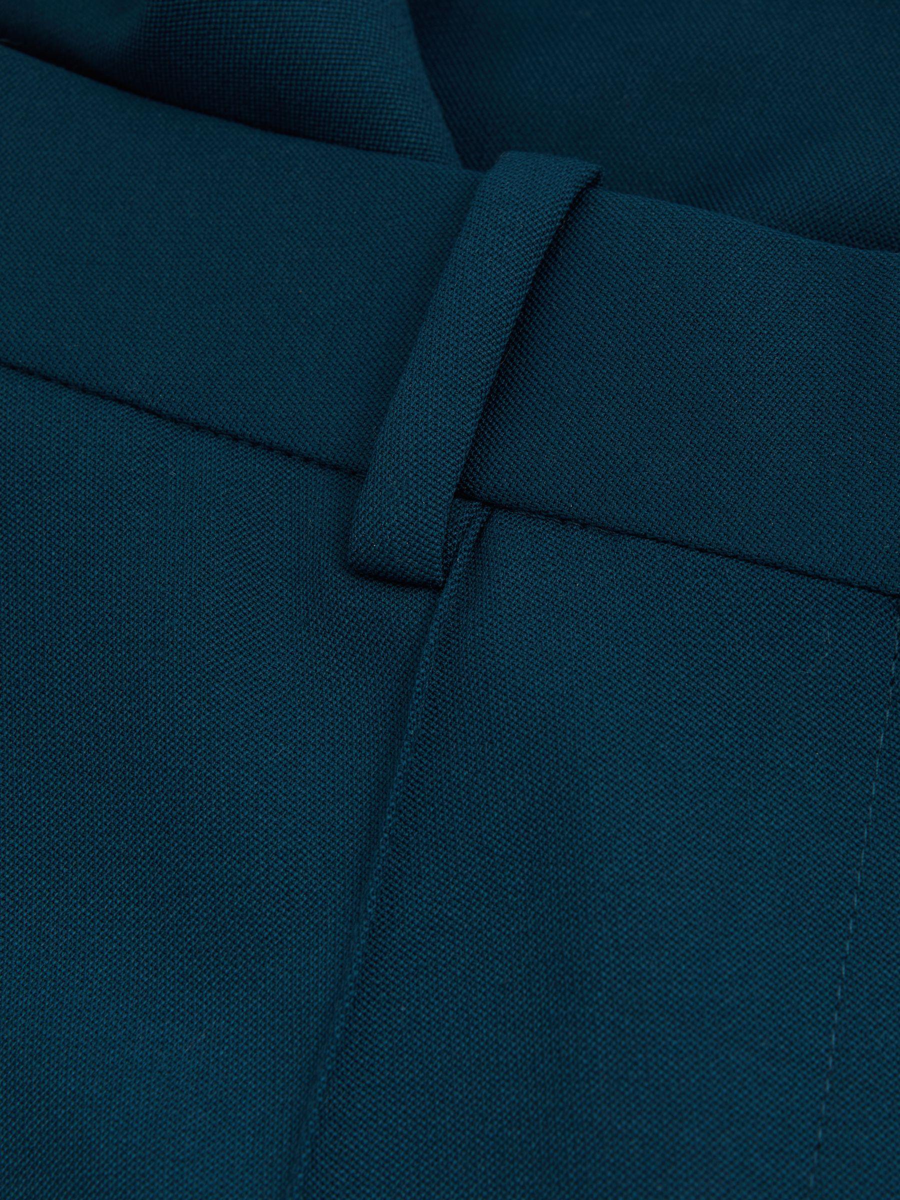Wool Blend Wide Leg Suit Trousers in Teal Product Image