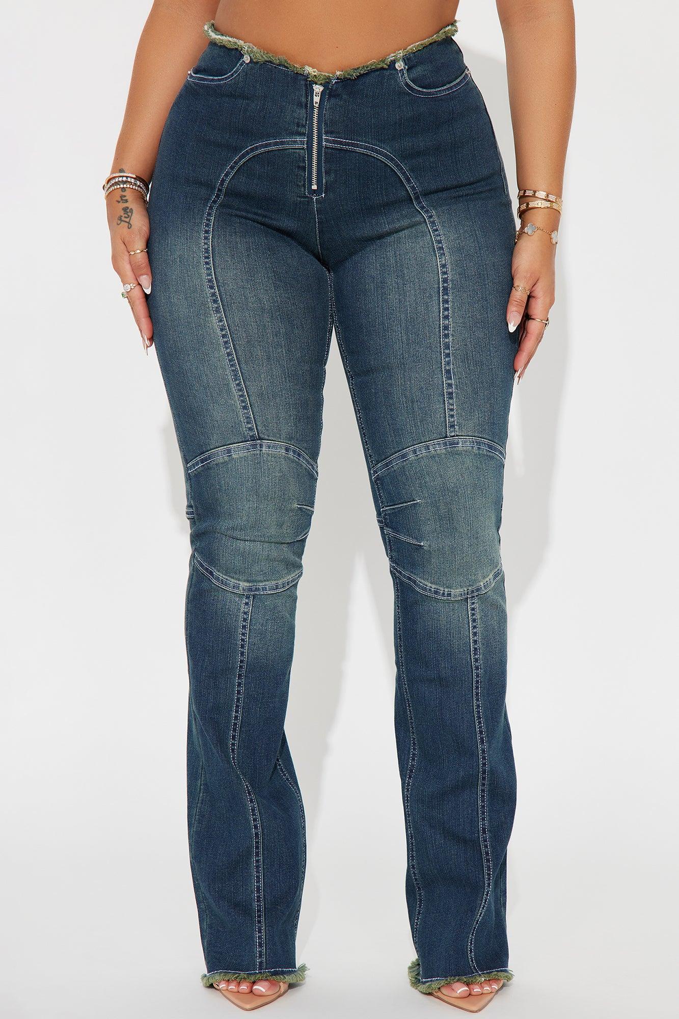 One Of Those Moments Moto Stretch Bootcut Jeans - Dark Wash Product Image