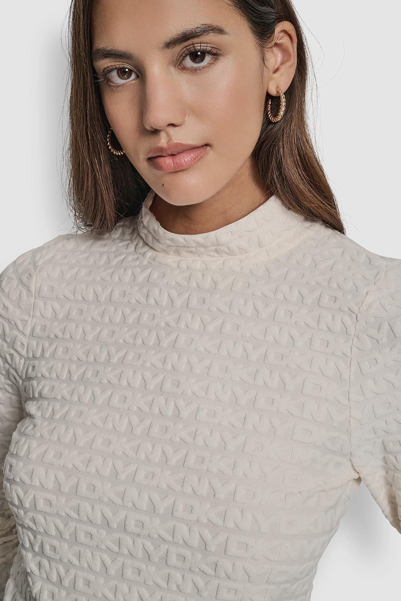 LOGO JACQUARD  LONG SLEEVE MOCK NECK TEE Product Image