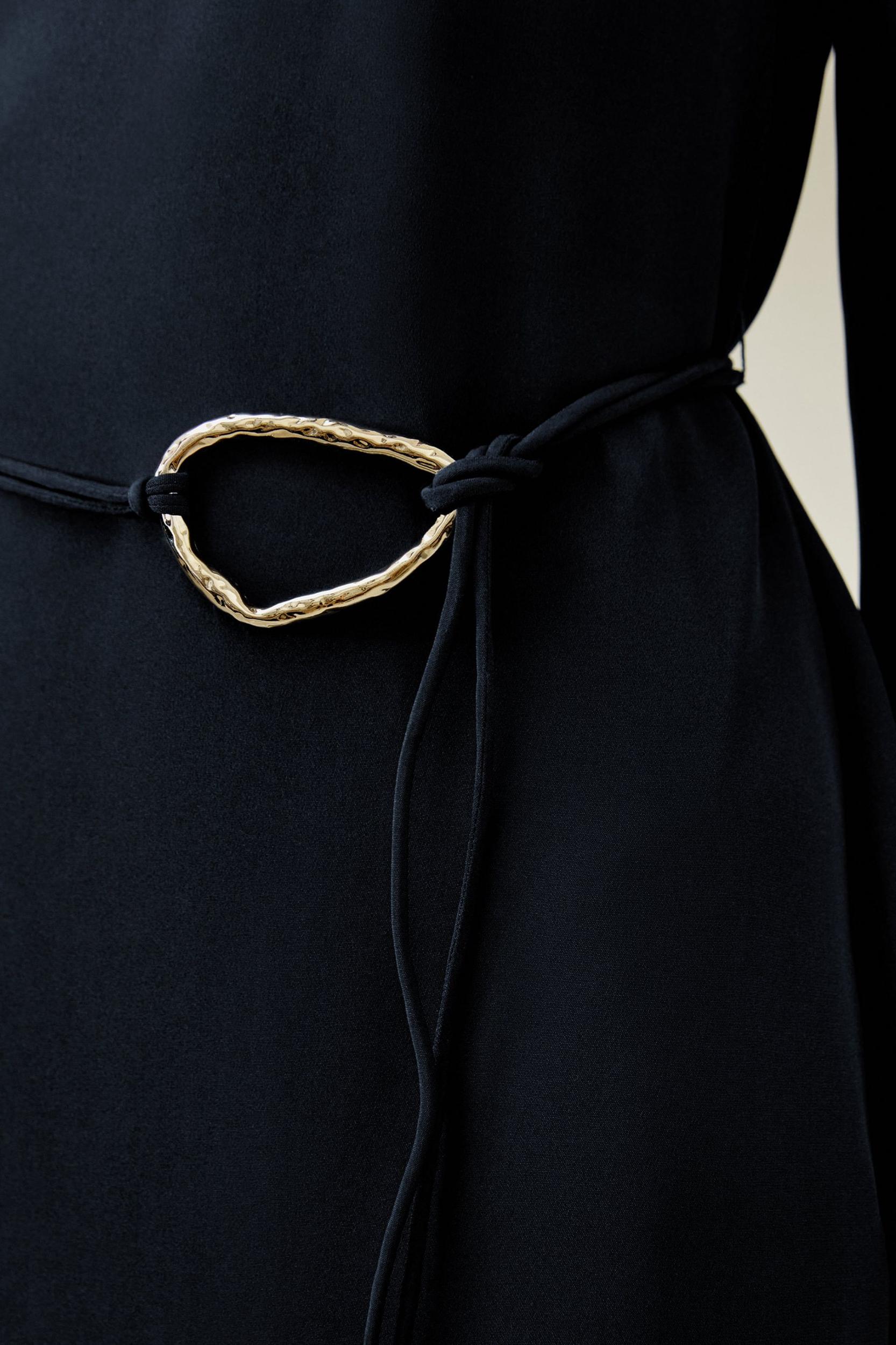 LILYSILK Long Sleeve Silk Dress - for Women - Midnight Blue Heavy Silk - Casual Boat Neck Dress S Product Image