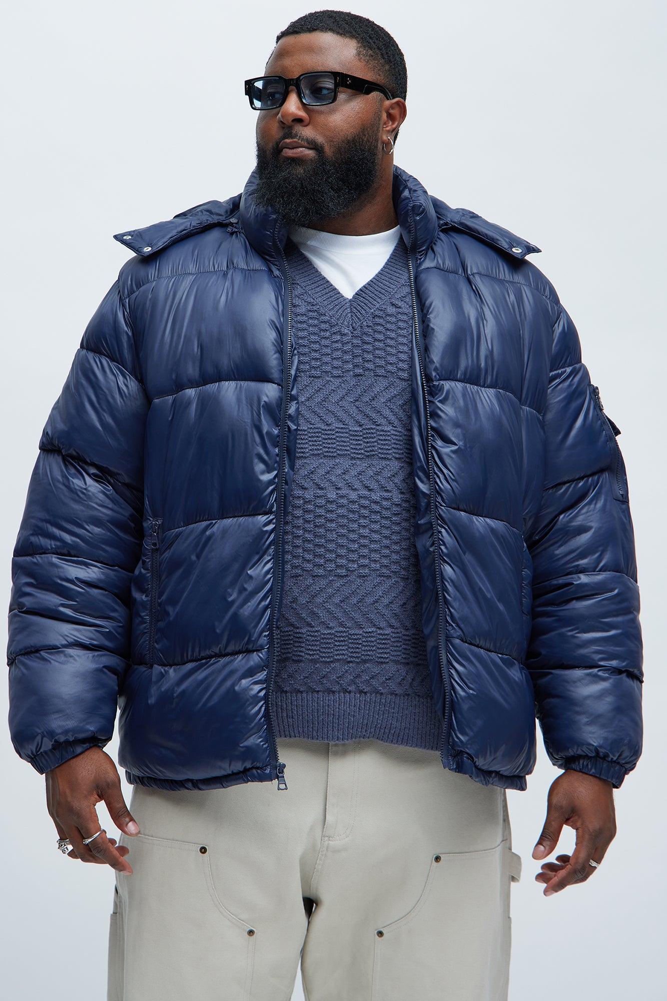 Nixer Puffer Jacket - Navy Male Product Image