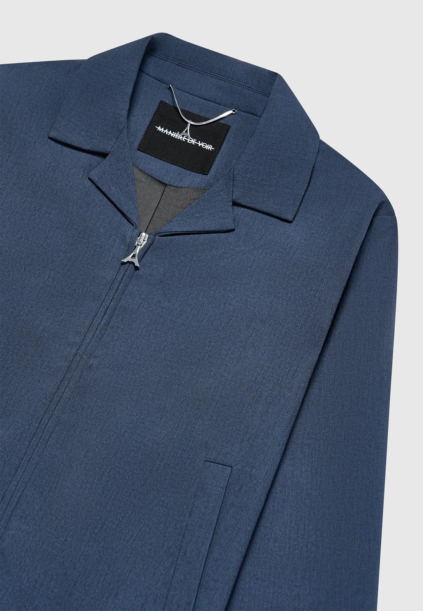 Revere Collar Jacket - Blue Male Product Image