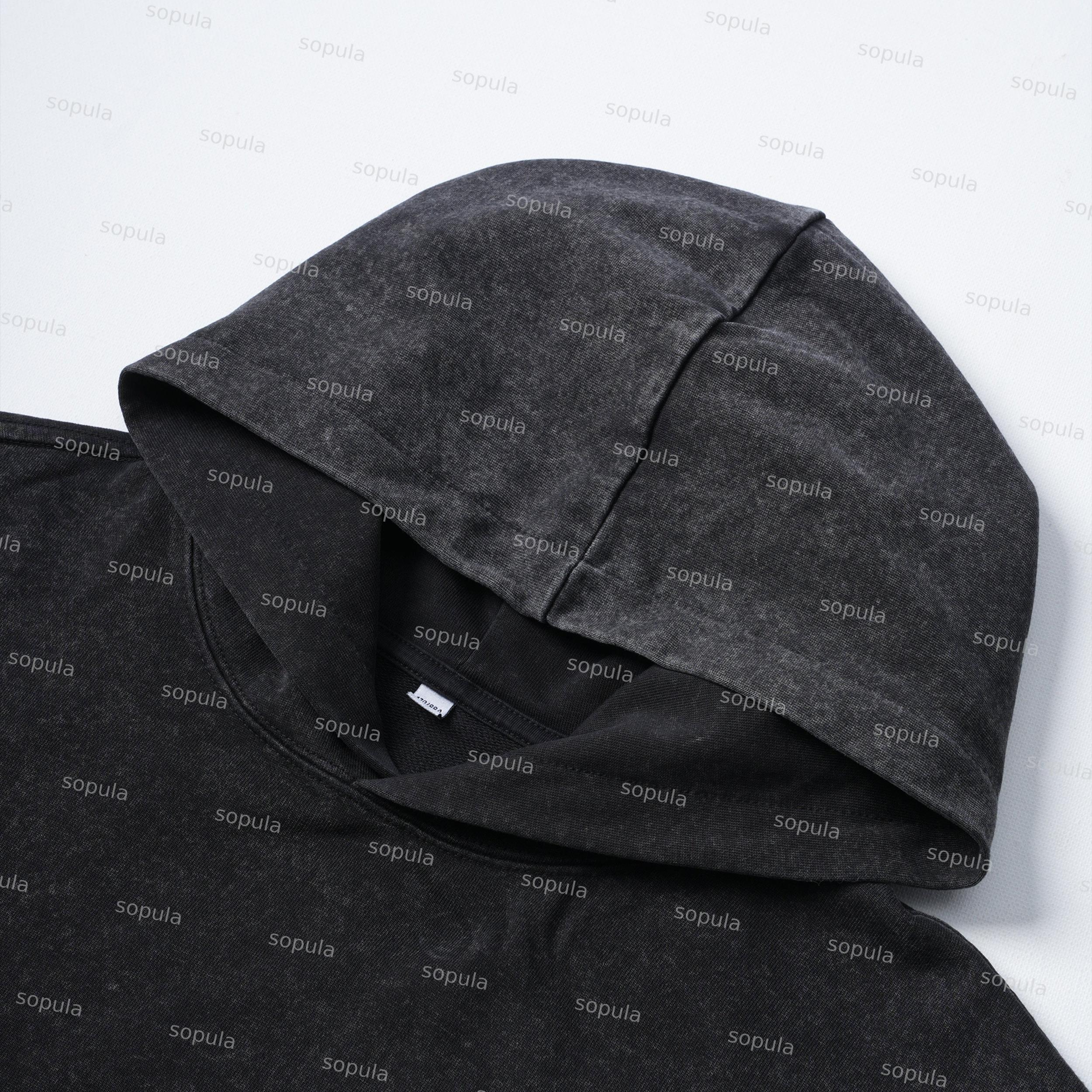 Vintage Hell Star Graphic Acid Washed Oversized Hoodie Product Image