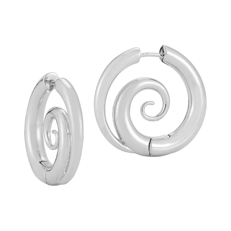 WINX Spiral Hoop Earrings, Women's, Silver Tone Product Image