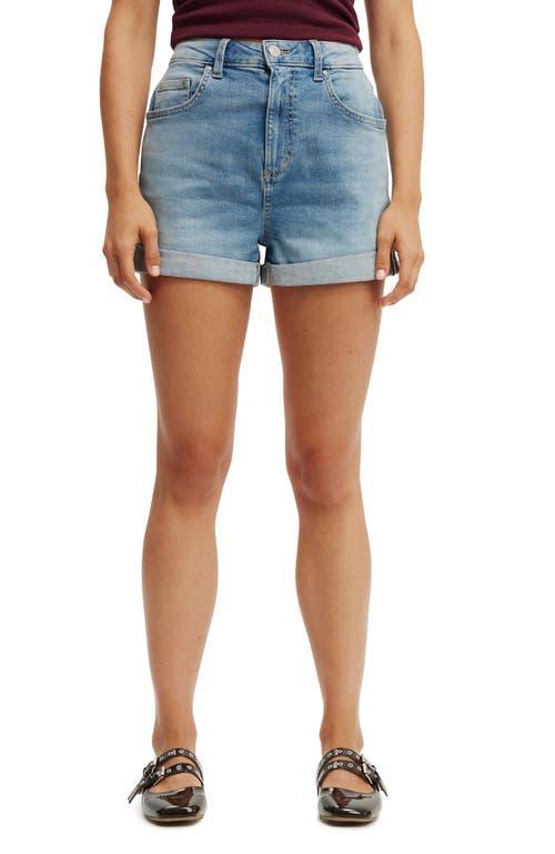 Cotton On Women's High Rise Micro Denim Short in Saltwater Blue Cuff at Nordstrom, Size 6 Product Image