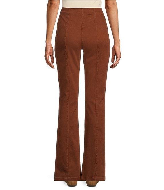 Intro Nia Slimming High Waist Seam Detail Pull-On Flare Leg Pants Product Image