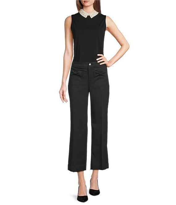KARL LAGERFELD PARIS Bow Pocket Wide Leg Pants Product Image