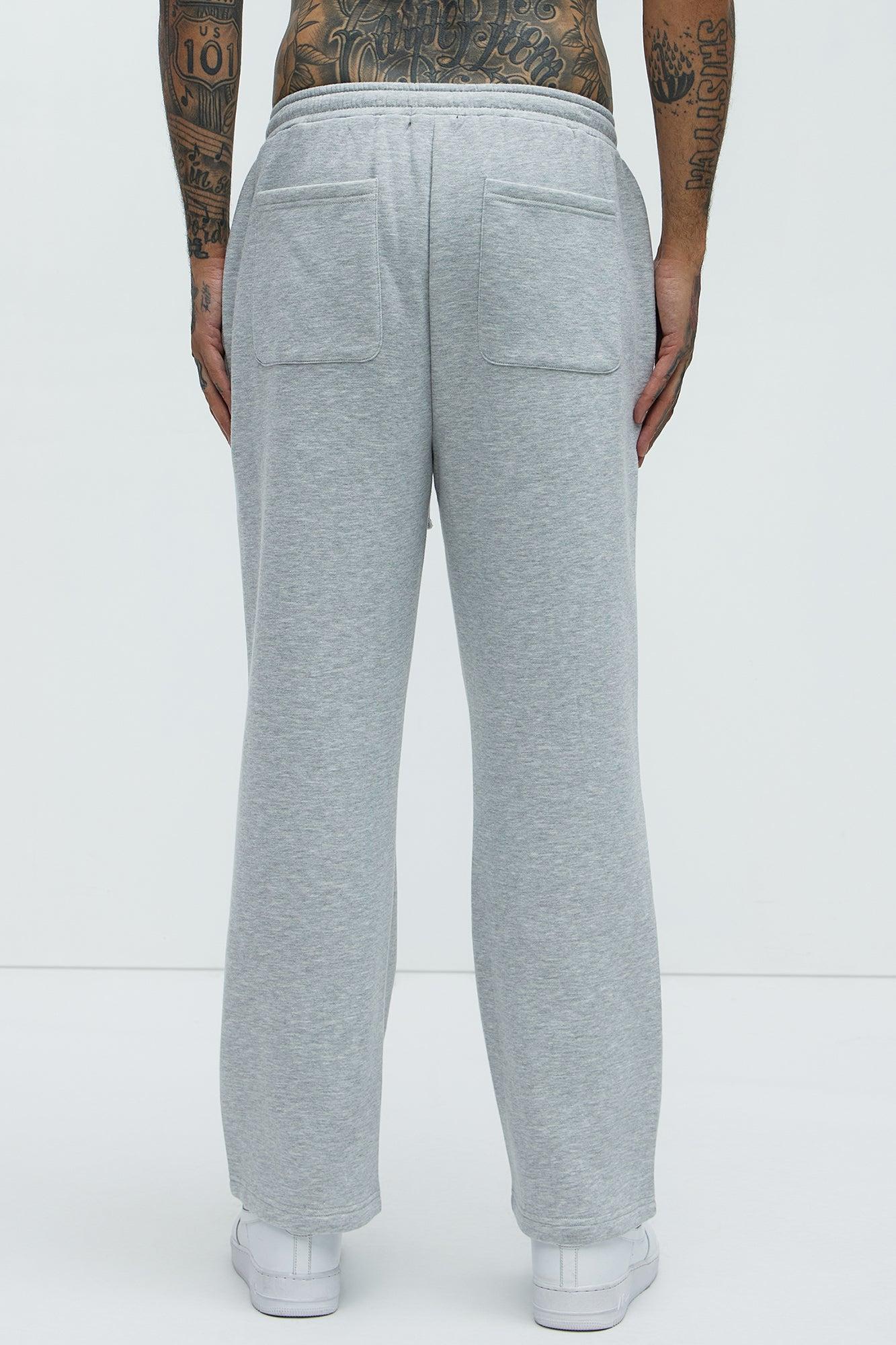 Tyson Elm Zip Hem Straight Sweatpants - Heather Grey Product Image