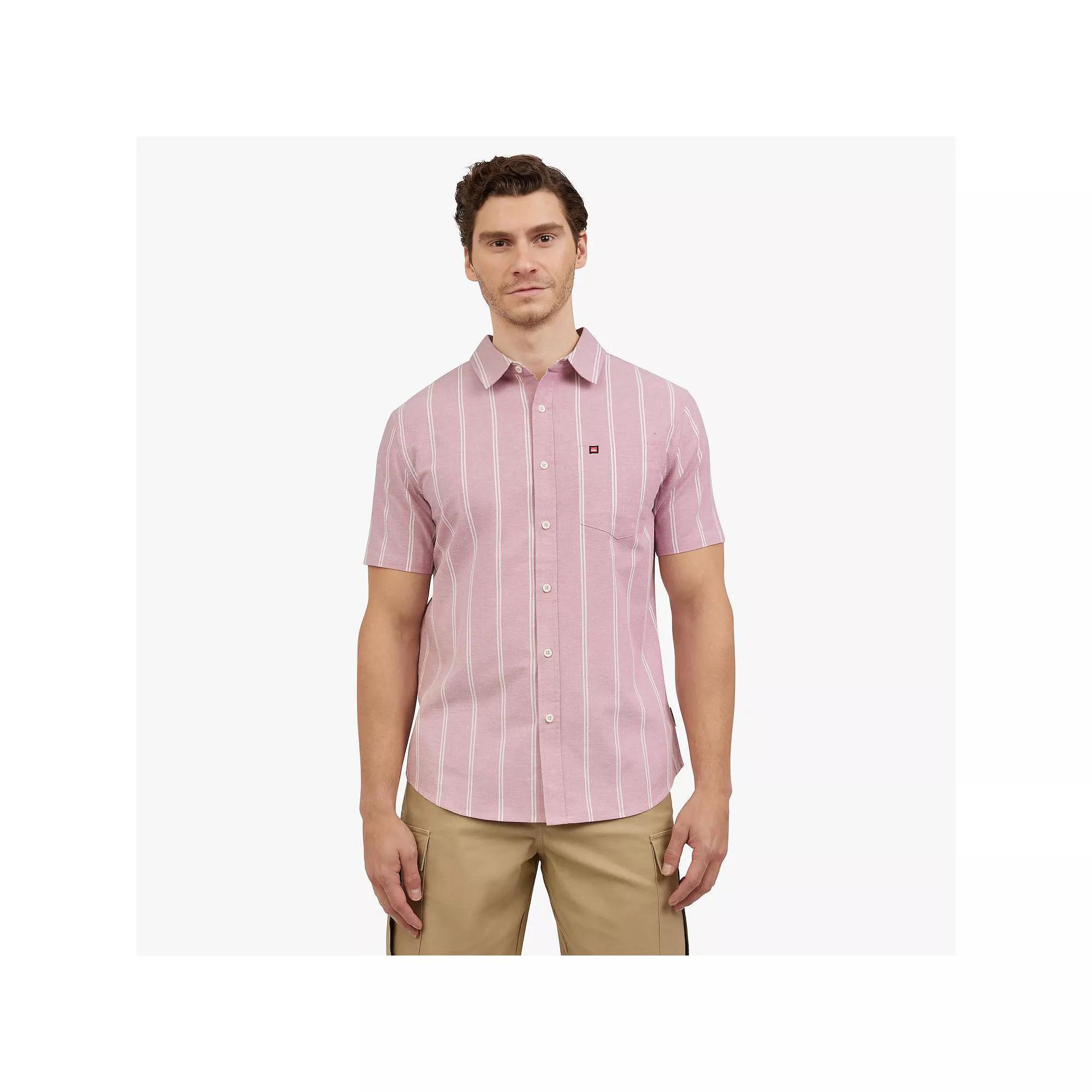Men's Quiksilver Stripe Short Sleeve Button Down,  Product Image