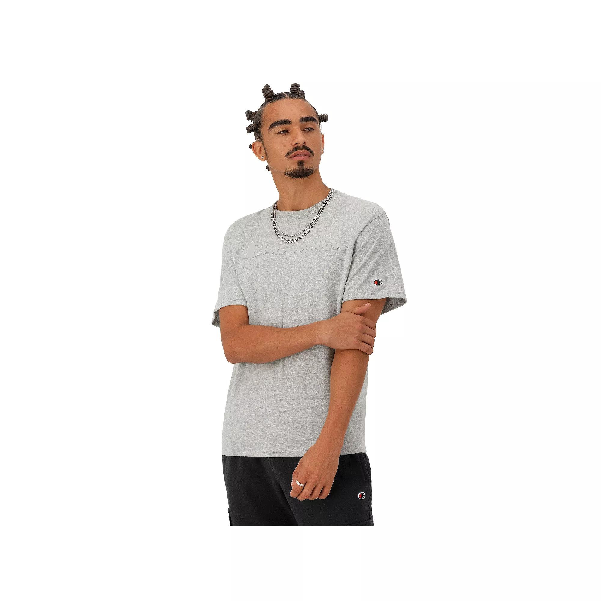 Men's Champion® Logo Tee, Size: Medium, Silver Blue Product Image