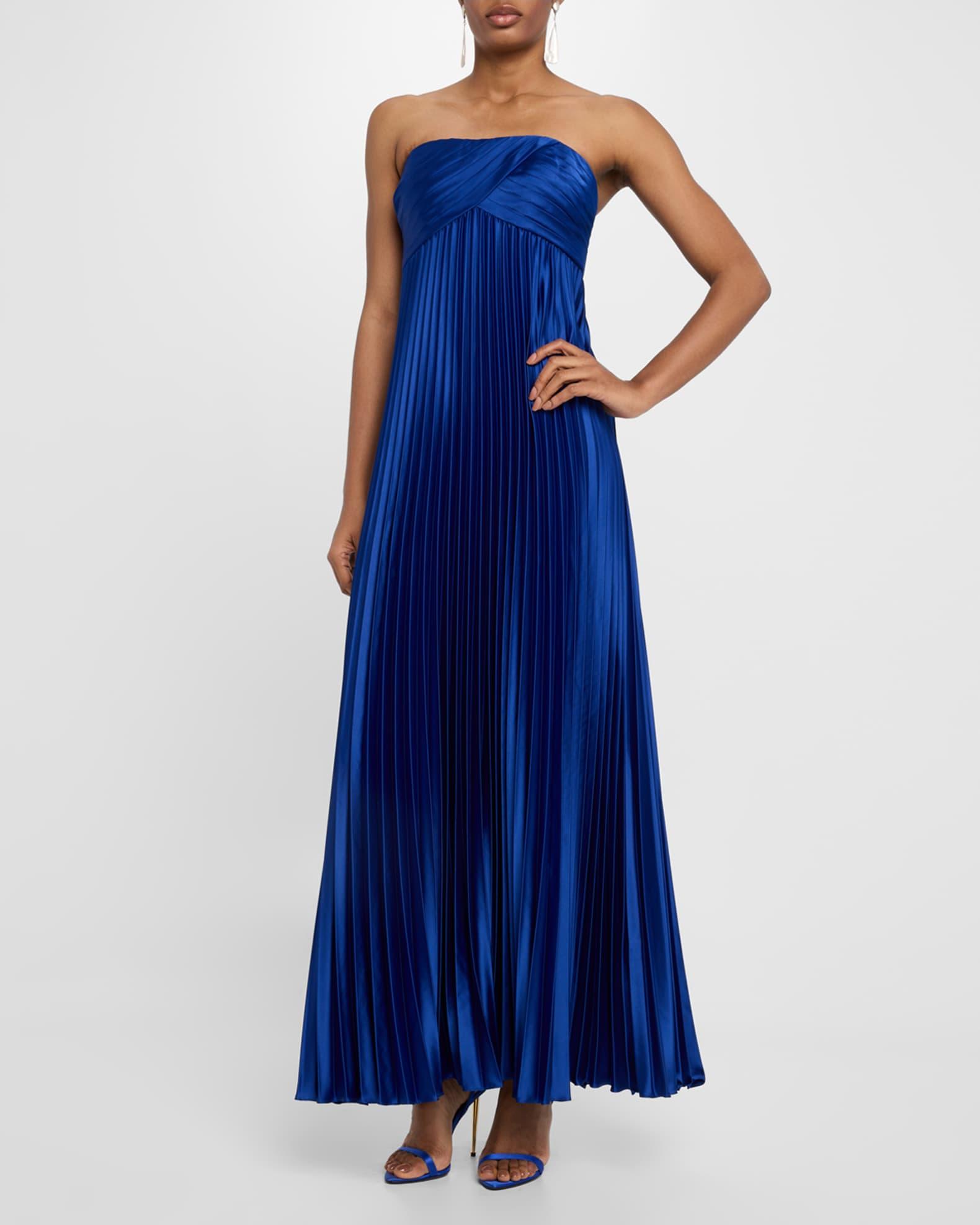 Strapless Pleated Stretch Charmeuse Gown Product Image