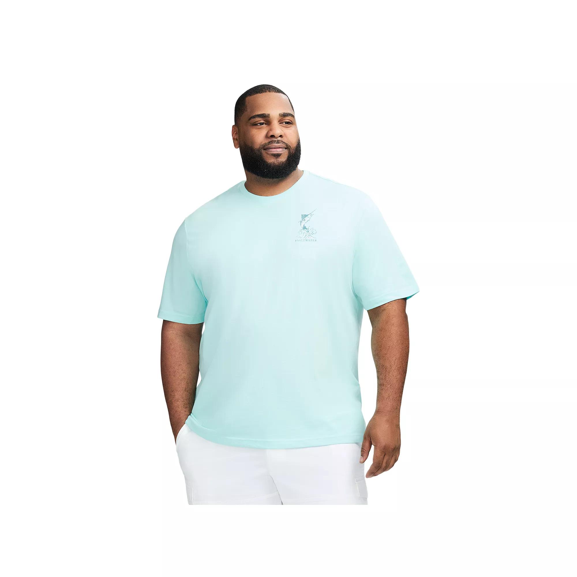 Big & Tall IZOD Saltwater Soft Wash Short Sleeve Graphic Tee, Men's, Size: 3XB, Limpet White Product Image