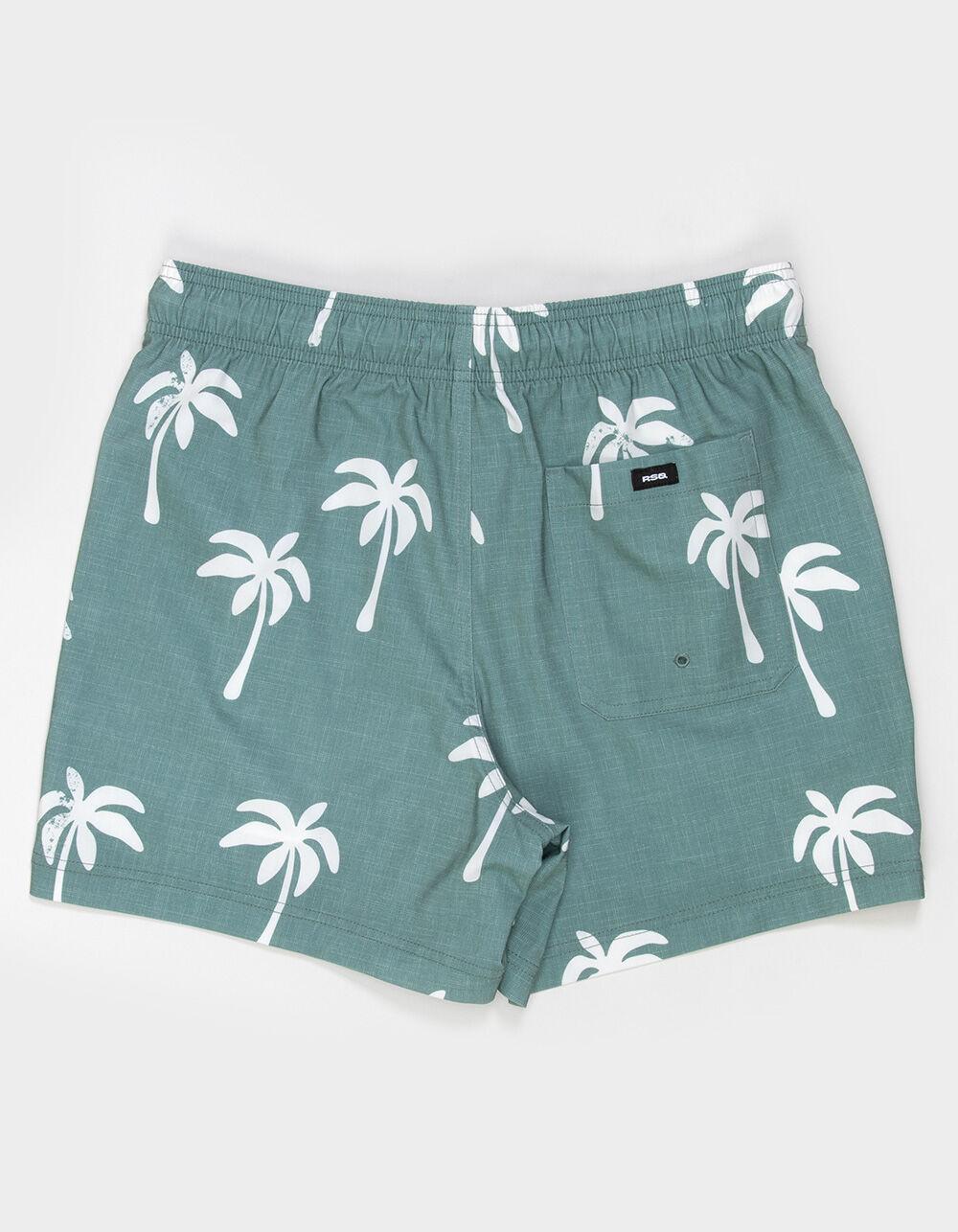 RSQ Mens Big Palms Swim Shorts - DK GREEN Product Image