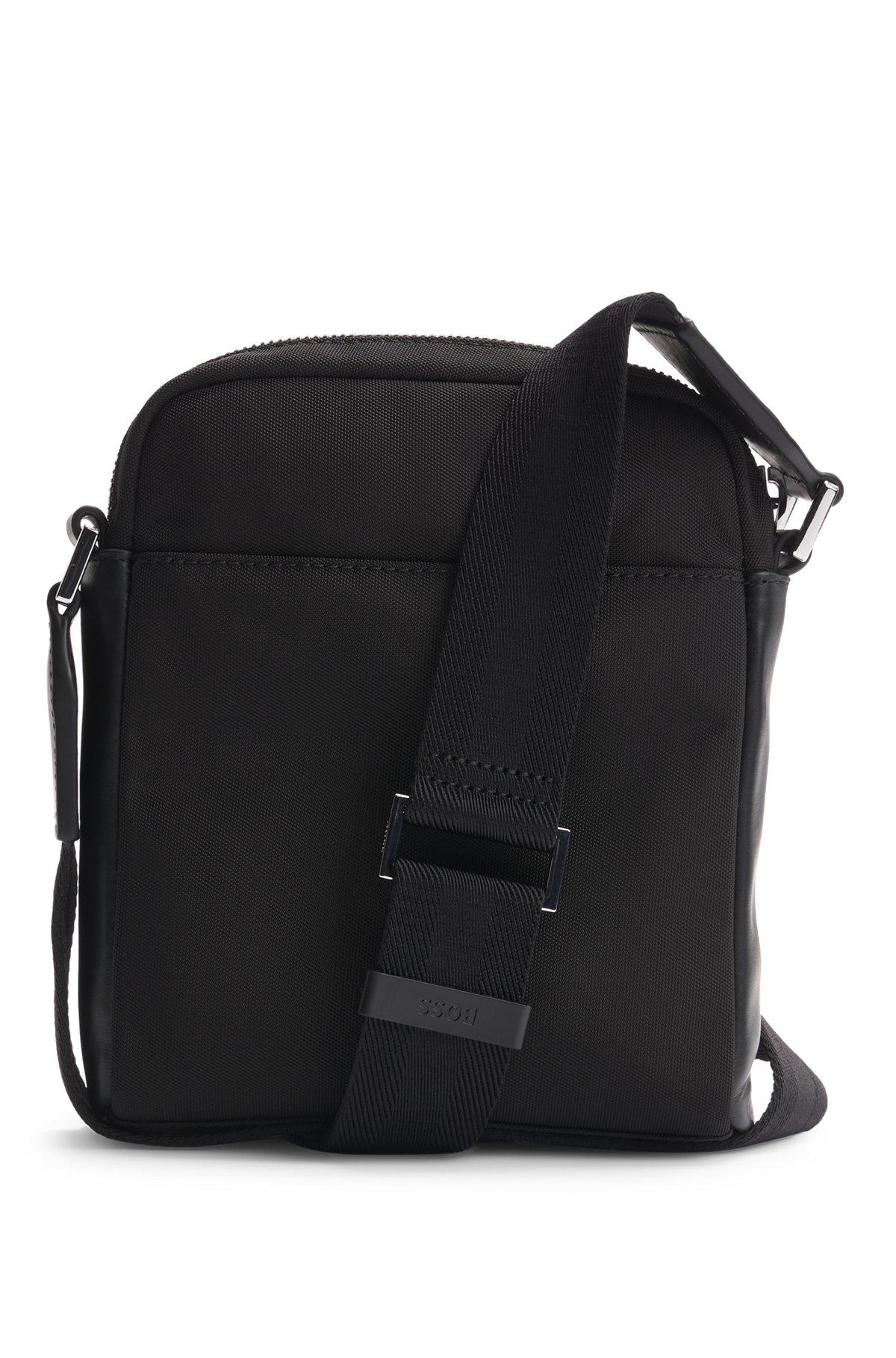 BOSS - Reporter bag with leather trims - Black Product Image