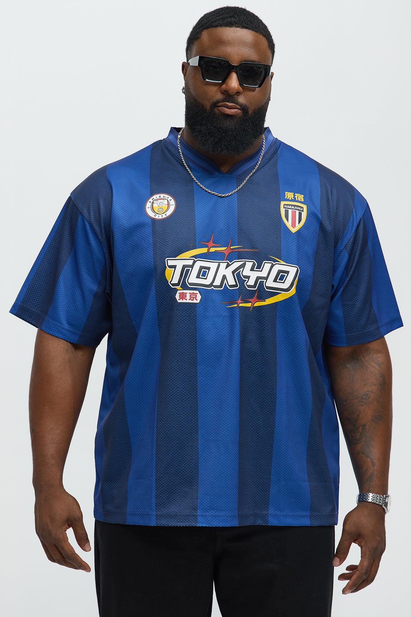 Tokyo Striped Short Sleeve Soccer Jersey - Navy/combo Product Image