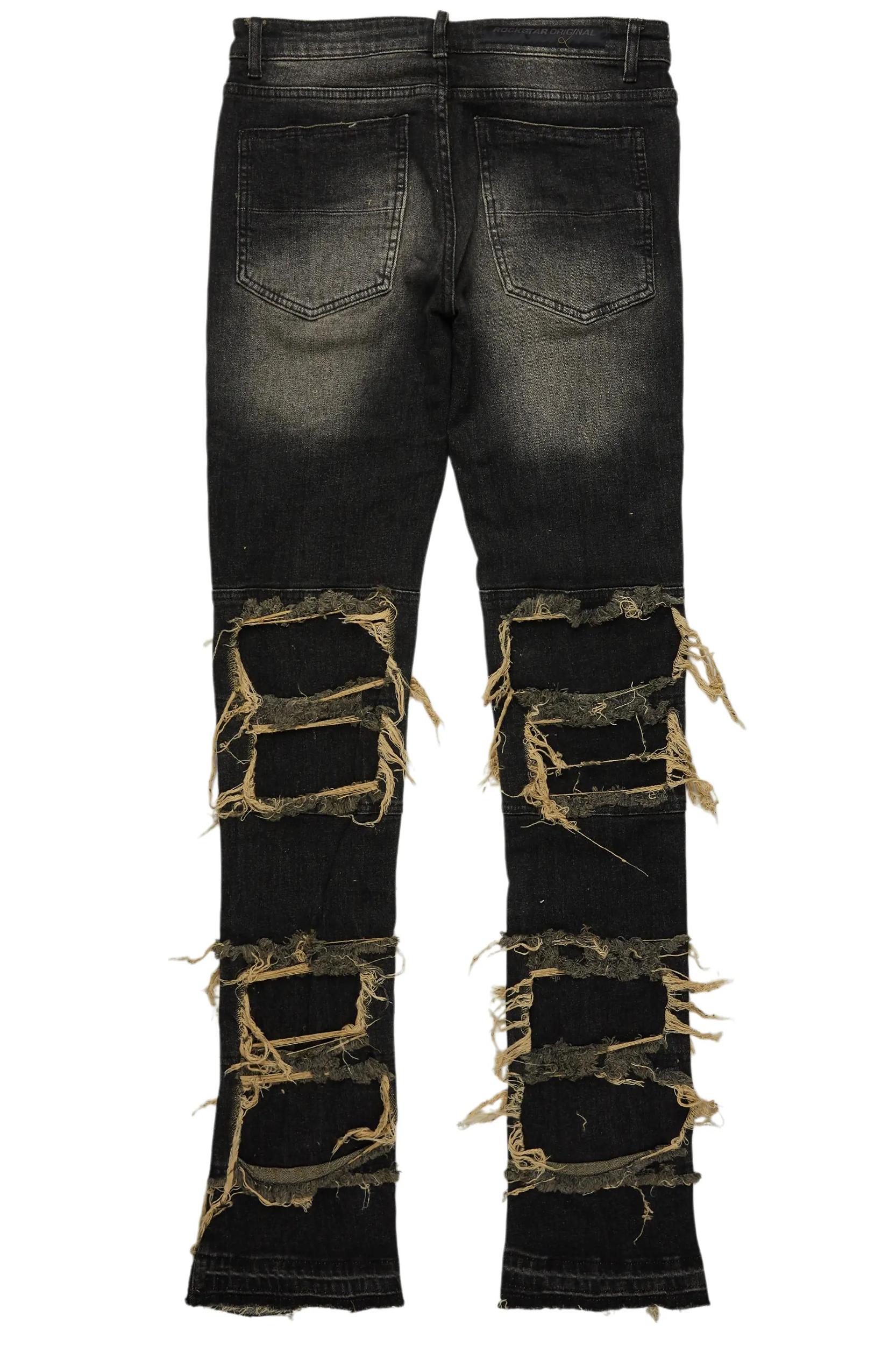 Vasco Tint Dark Wash Black Stacked Flare Jean Male Product Image