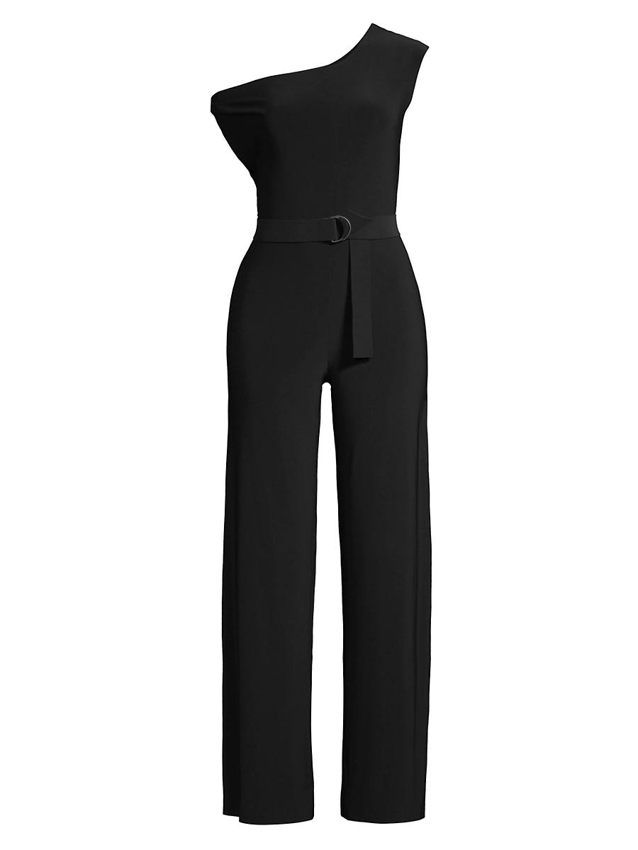 Womens Asymmetric Drop-Shoulder Wide-Leg Jumpsuit Product Image