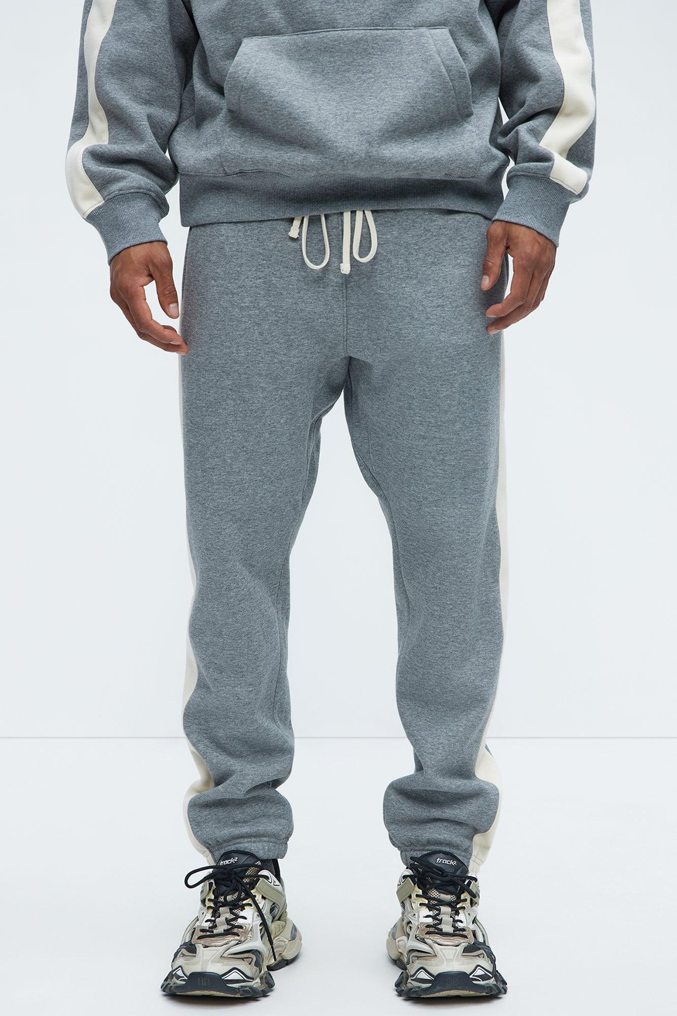Tyson Heavyweight Striped Jogger - Heather Grey Product Image