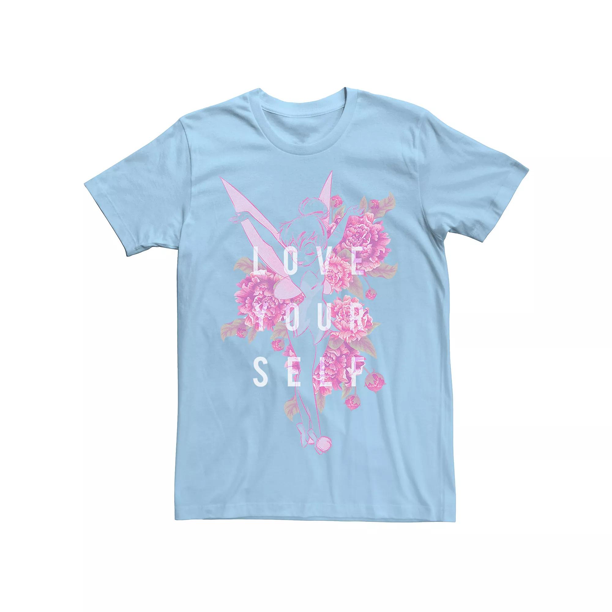 Disney's Peter Pan Tinkerbell "Love Yourself" Flower Portrait Men's Tee,  Product Image