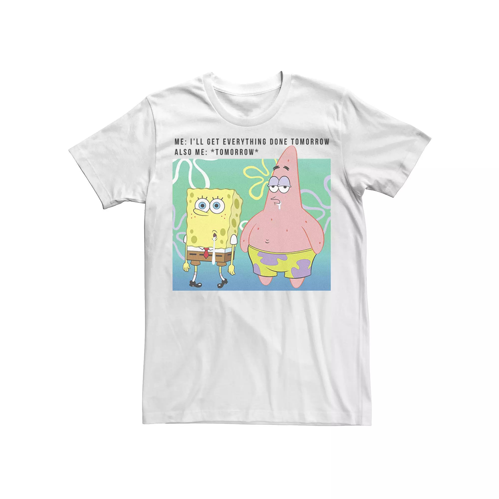 Big & Tall SpongeBob SquarePants I'll Get Everything Done Tomorrow Tee, Men's,  Product Image
