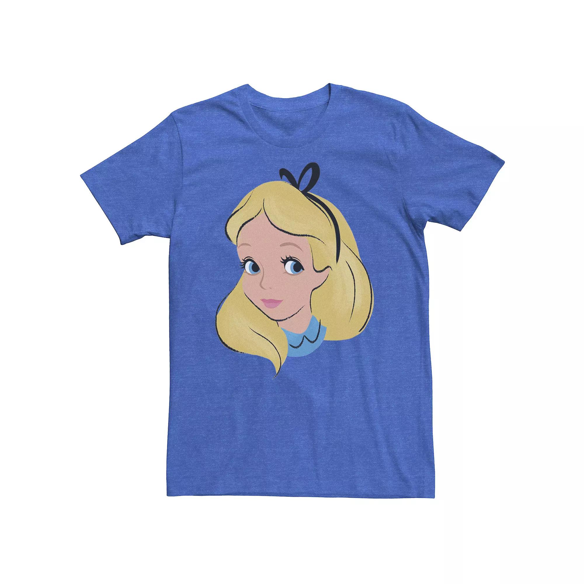 Disney's Alice In Wonderland Alice Men's Big Face Tee, Size: Large, Light Blue Product Image