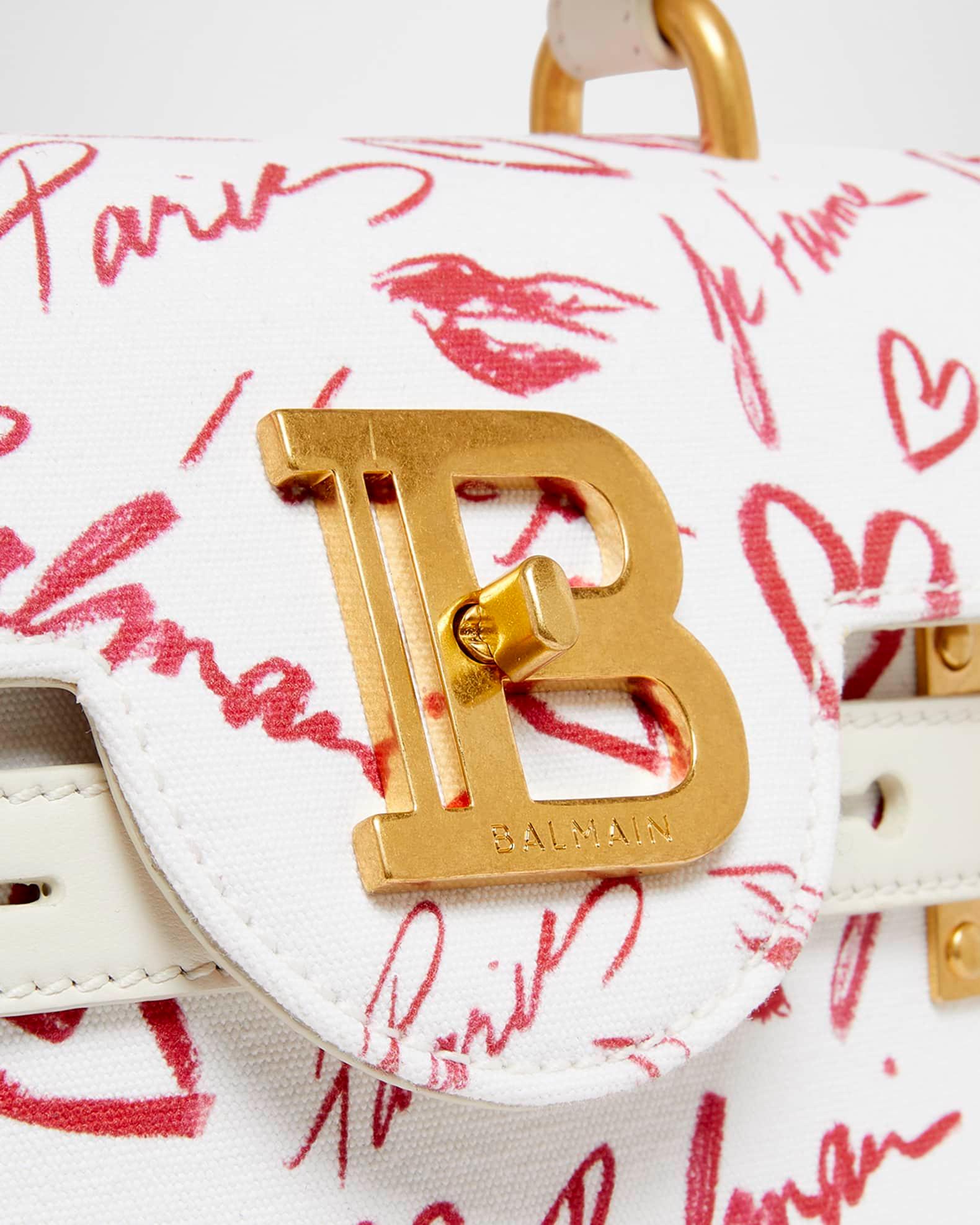 B-Buzz 23 Top-Handle Bag in Lipstick-Print Canvas  Product Image