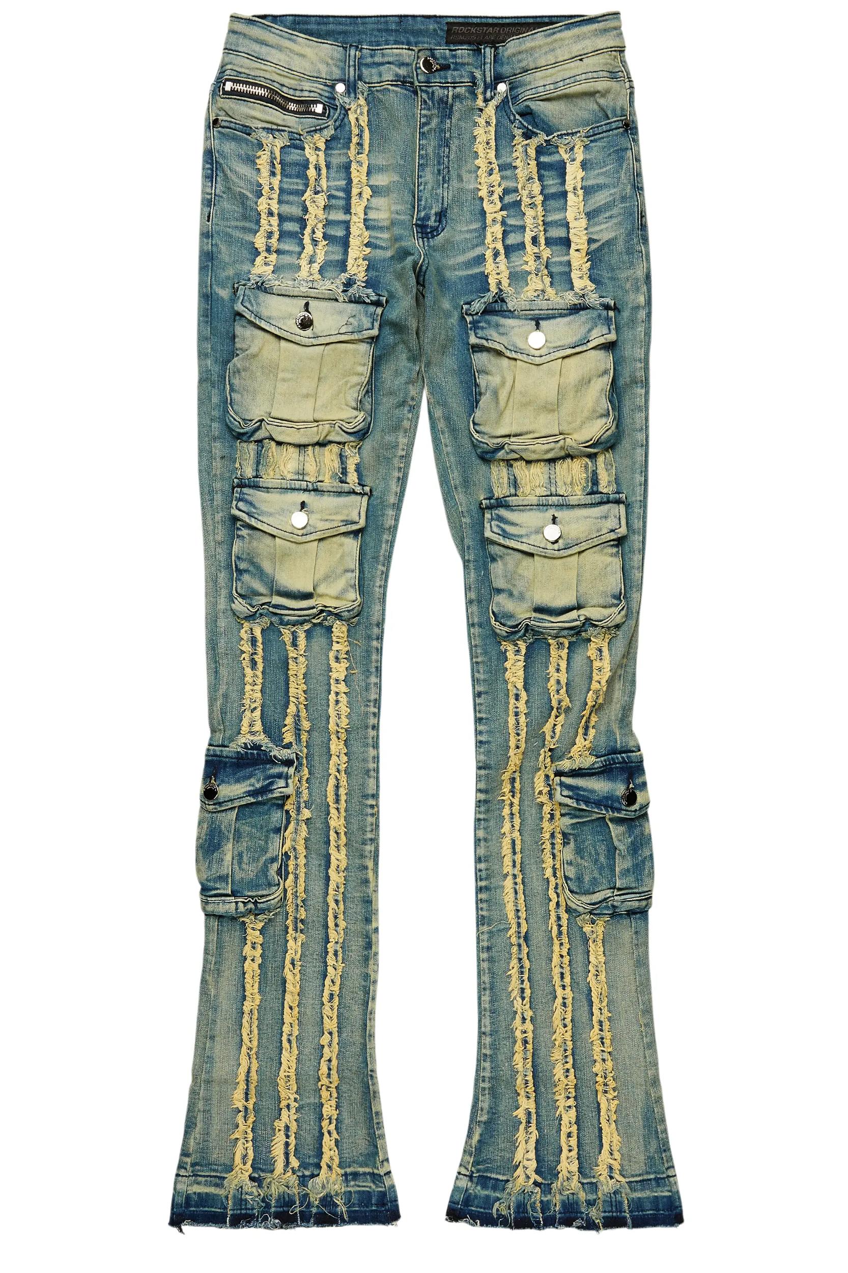 Frey Blue Stacked Flare Jean Male Product Image